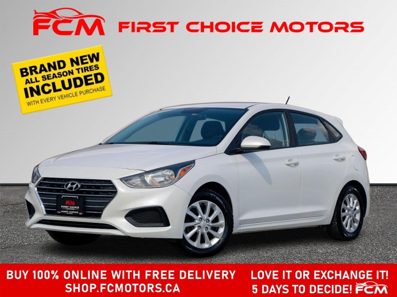 ** ** SPECIAL LIMITED TIME OFFER ** ** PURCHASE ANY VEHICLE THIS WEEK AND RECEIVE 4 BRAND-NEW ALL-SEASON TIRES AT NO ADDITIONAL COST!!! DON   T MISS THIS EXCLUSIVE CHANCE TO UPGRADE YOUR RIDE AND STAY PREPARED FOR ANY WEATHER!!! <br><br>EXCITING NEWS FROM FIRST CHOICE MOTORS! Our brand-new online showroom is now open to the public, bringing the ultimate car shopping experience right to your fingertips! Enjoy a 100% online car shopping experience, with over 500 certified vehicles in stock, comprehensive protection plans, and thousands of new auto parts & accessories available! Plus, for a limited time, were offering FREE deliveries across Ontario on all vehicle purchases! Dont miss out   visit Shop.fcmotors.ca to find and upgrade your perfect vehicle today!<br><br>Welcome to First Choice Motors, the largest car dealership in Toronto of pre-owned cars, SUVs, and vans priced between $5000-$15,000. With an impressive inventory of over 300 vehicles in stock, we are dedicated to providing our customers with a vast selection of affordable and reliable options. <br><br>Were thrilled to offer a used 2019 Hyundai Accent PREFERRED, white color with 157,000km (STK#9705) This vehicle was $10990 NOW ON SALE FOR $9990. It is equipped with the following features:<br>- Automatic Transmission<br>- Hatchback<br>- Heated seats<br>- Bluetooth<br>- Apple CarPlay<br>- Reverse camera<br>- Alloy wheels<br>- Power windows<br>- Power locks<br>- Power mirrors<br>- Air Conditioning<br><br>At First Choice Motors, we believe in providing quality vehicles that our customers can depend on. All our vehicles come with a 36-day guarantee on all safety related items. We also offer additional warranty options up to 5 years for our customers who want extra peace of mind.<br><br>Furthermore, all our vehicles are sold fully certified with brand new brakes rotors and pads, a fresh oil change, and brand new set of all-season tires installed & balanced. You can be confident that this car is in excellent condition and ready to hit the road.<br><br>At First Choice Motors, we believe that everyone deserves a chance to own a reliable and affordable vehicle. Thats why we offer financing options with low interest rates starting at 7.9% O.A.C. Were proud to approve all customers, including those with bad credit, no credit, students, and even 9 socials. Our finance team is dedicated to finding the best financing option for you and making the car buying process as smooth and stress-free as possible.<br><br>Our dealership is open 7 days a week to provide you with the best customer service possible. We carry the largest selection of used vehicles for sale under $9990 in all of Ontario. We stock over 300 cars, mostly Hyundai, Chevrolet, Mazda, Honda, Volkswagen, Toyota, Ford, Dodge, Kia, Mitsubishi, Acura, Lexus, and more. With our ongoing sale, you can find your dream car at a price you can afford. Come visit us today and experience why we are the best choice for your next used car purchase!<br><br>All prices include $22.00 OMVIC Fee.  Excludes, license plates, ownership registration and ONTARIO HST (13%)<br>*No Credit Card payments can be accepted for Vehicle Purchases*
