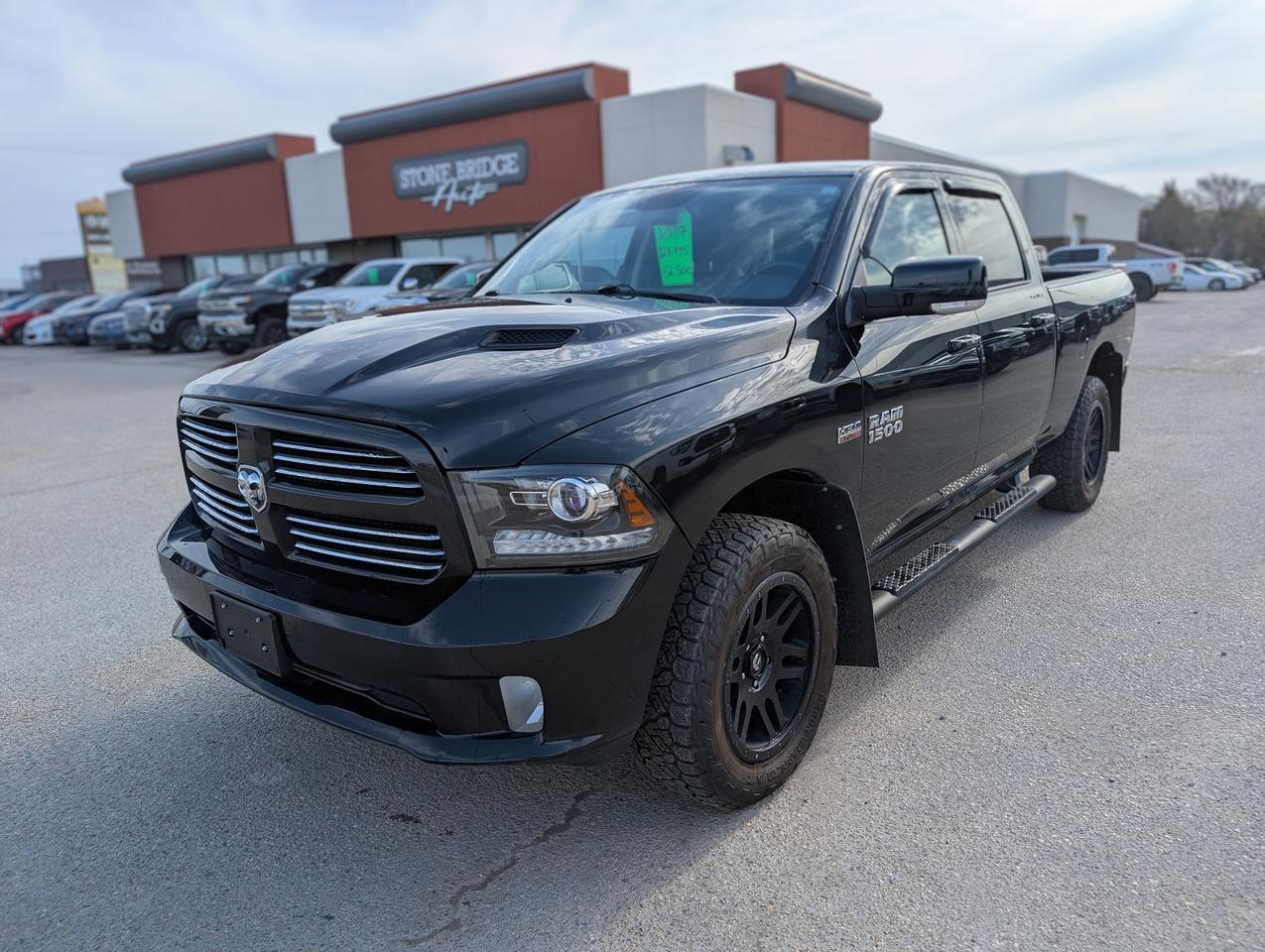 <p>Come finance this vehicle with us. Apply on our website stonebridgeauto.com&nbsp;</p><p>&nbsp;</p><p>2017 Dodge RAM 1500 Sport 5.7L 8 Cylinder AWD. 152,500km Clean title and safetied.&nbsp;</p><p>&nbsp;</p><p>Power seats</p><p>Heated seats</p><p>Keyless entry</p><p>Leather interior</p><p>Navigation</p><p>AWD</p><p>&nbsp;</p><p>We take trades! Vehicle is for sale in Steinbach by STONE BRIDGE AUTO INC. Dealer #5000 we are a small business focused on customer satisfaction. Text or call before coming to view and ask for sales.</p>
