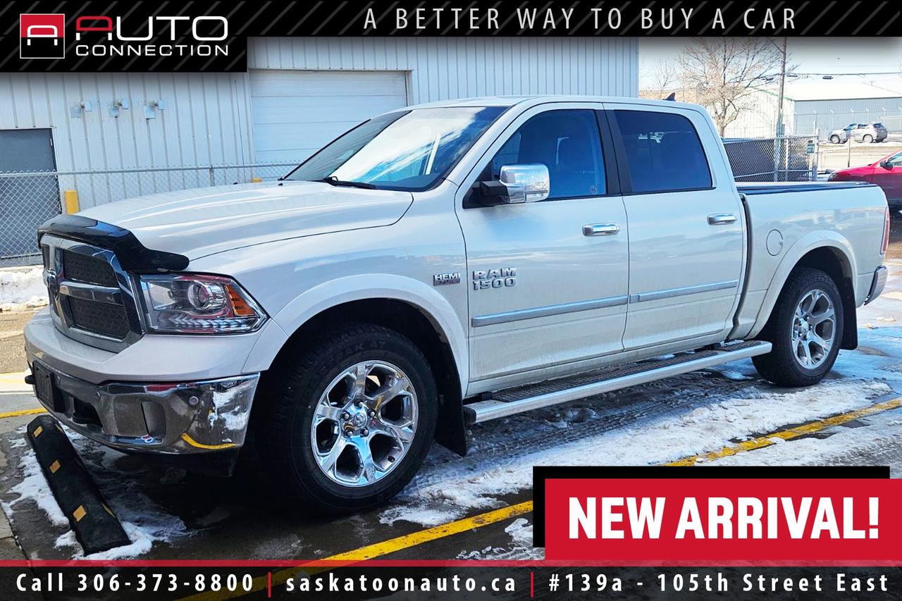 <p><span><font color=#000000><span>Financing & Warranty Available!</span><span><br></span></font></span><span><br></span><span>Crew Cab w/ 5.7ft. Box - SK Truck - 5.7L HEMI</span><span><br></span><span><br>This <b>2018 RAM 1500 Laramie</b> brings together proven V8 power, upscale comfort, and everyday capability in a truck that feels right at home on Saskatchewan roads. Finished in Pearl White with a Black Bristol perforated leather interior, it delivers a refined look that is matched by the toughness of its 4x4 system and 5.7L HEMI engine. The 8-speed automatic transmission provides smooth, confident performance whether you are commuting through the city or heading out with a trailer or load in tow. Inside, the Laramie cabin stands out with heated and cooled front seats, heated rear seats, and a heated steering wheel, making cold prairie mornings far more manageable. The 8.4-inch touchscreen with Apple CarPlay and Android Auto keeps your favourite apps, music, and navigation close at hand, while the 10-speaker Alpine premium audio system with subwoofer adds an impressive listening experience on every drive. Practical features like Park-Sense front and rear park assist, a ParkView rear back-up camera, remote start, and remote proximity keyless entry make daily use simple and convenient. This truck also adds thoughtful touches such as dual-zone automatic climate control, drivers seat memory, power-folding heated mirrors, and a rear power-sliding window for extra comfort and versatility. When it is time to work, the integrated trailer brake controller, spray-in bedliner, pickup box lighting, skid plates, tow hooks, and 121-litre fuel tank show this RAM is built to handle more than just the weekday routine. For drivers in Saskatchewan looking for a well-equipped half-ton with luxury, strength, and year-round confidence, this RAM 1500 Laramie is an easy one to appreciate.<br><br></span><span>Key Features:</span><span><br></span><span><br>- 4x4<br>- Convenience Group<br>- Protection Group<br>- Cooled & Heated Front Seats<br>- Heated Rear Seats<br>- Heated Steering Wheel<br>- Remote Start<br>- Apple CarPlay & Android Auto Compatibility<br>- 10-Speaker Alpine Premium Sound System w/ Subwoofer<br>- Park-Sense Front & Rear Park Assist<br>- ParkView Rear Back-Up Camera<br>- Automatic High Beam Headlamps<br>- Rain-Sensing Windshield Wipers<br>- 8.4-Inch Touchscreen Display<br>- 7-Inch Customizable In-Cluster Display<br>- Dual-Zone Automatic Climate Control<br>- Remote Proximity Keyless Entry<br>- Drivers Seat Memory Settings<br>- Universal Garage Door Opener<br>- Rear Power-Sliding Window<br>- LED Interior Lighting<br>- Power-Folding Heated Sideview Mirrors<br>- Integrated Trailer Brake Controller<br>- 7,990lb. Towing Capacity<br>- 3.21 Rear Axle Ratio<br>- Pickup Box Lighting<br>- Spray-In Bedliner<br>- 121-litre Fuel Tank<br>- Skid Plates & Tow Hooks<br>- 8-Speed Automatic Transmission<br>- 5.7L HEMI 8-Cylinder Engine<br><br><b>Exterior Colour:</b> Pearl White<br><b>Interior Colour:</b> Black Bristol Perforated Leather<br><br><b>Manufacturers Brochure:</b> </span><a href=https://cdn.dealereprocess.org/cdn/brochures/ram/2018-1500.pdf target=_blank><span>https://cdn.dealereprocess.org/cdn/brochures/ram/2018-1500.pdf</span></a><span><br><br></span><span>Unlock a full year of exclusive VIP benefits with your purchase! Enjoy 20% off labour, 25% off tires, free windshield stone chip repairs, and so much more. Visit saskatoonauto.ca for all the details.<br></span><span><br>Honesty Pricing eliminates the haggle hassle by providing you with our lowest possible selling price up front. In fact, it is the lowest price in our market, and we will prove it by disclosing a comprehensive market report of what our competitors are selling similar vehicles for.<br></span><span><br>This vehicle meets our Diamond Certification standard, which begins by selecting only premium quality vehicles and subjecting them to a much more comprehensive inspection process than typical dealerships use. Diamond Certified ensures a clean history, exceptional appearance and problem-free operation.<br></span><span><br>At Saskatoon Auto Connection we sell pre-owned automobiles the way we would like to buy them ourselves. Since 2008, we have been dedicated to providing the highest level of integrity and transparency in our industry, in combination with the highest quality vehicles at the most competitive prices in Saskatchewan. Our friendly staff is ready to positively redefine your expectations of the pre-owned automobile space.</span><span></span></p>