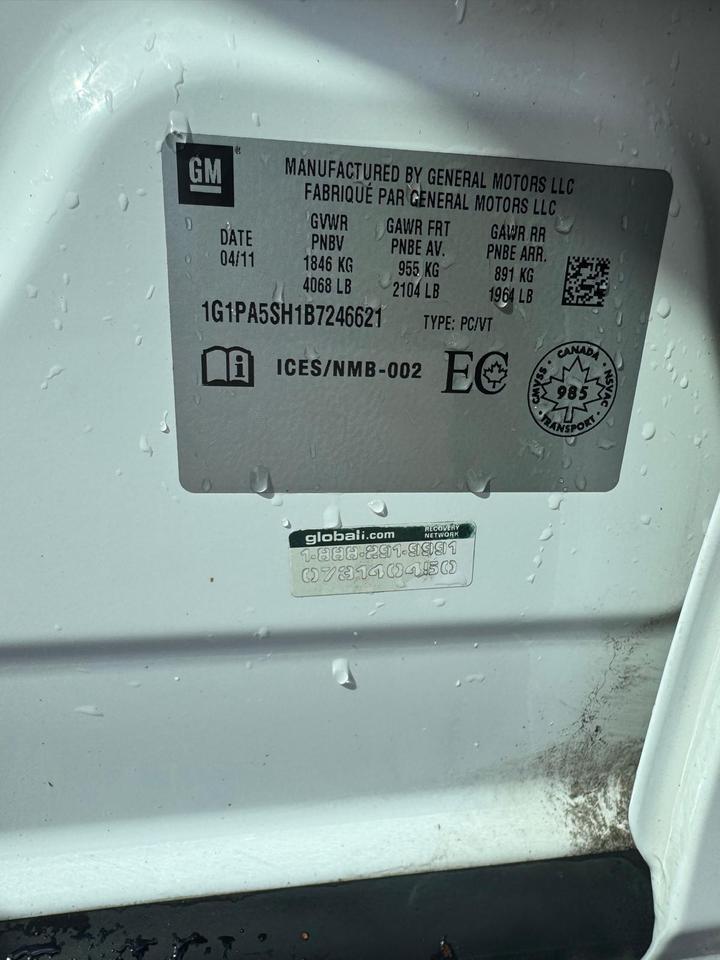 2011 Chevrolet Cruze LS+, AUTO, ONLY 159KMS, 1 OWNER, NO ACCIDENT, CERT Photo