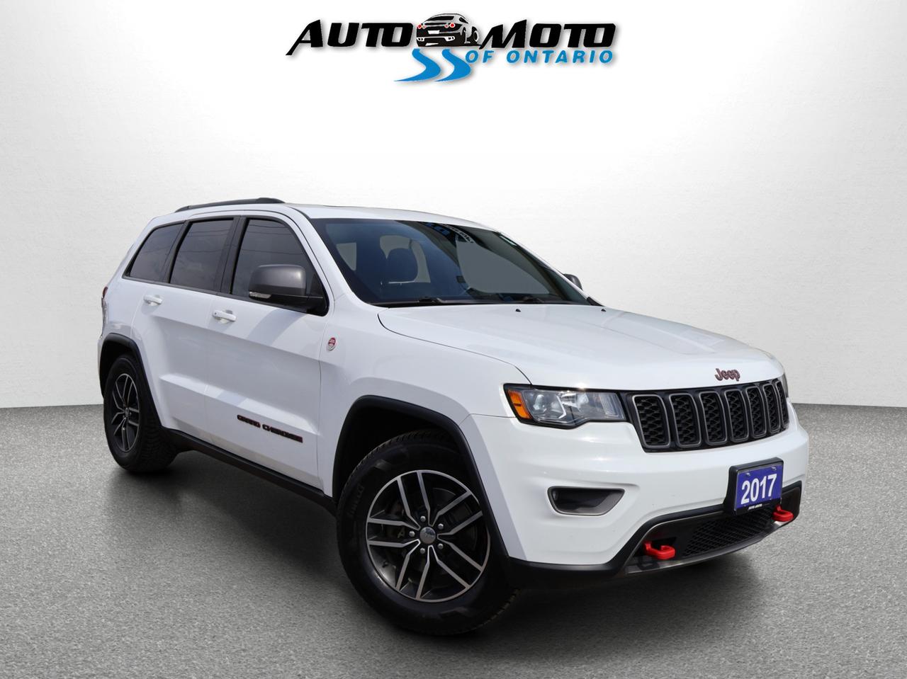 <p>*SAFETY INCLUDED*LOCAL ONTARIO CAR*31 SERVICE RECORDS* <span>Very Clean Jeep Grand Cherokee Tral Hawk</span><span> V6 3.6</span><span>L With Automatic Transmission</span><span>. White on </span><span>Black/Red</span><span> Leather Interior, Fully Loaded with: Power Windows, Power Locks, Power Heated Mirrors, AUX/USB, AC, Keyless Entry, Heated/Ventilated Leather Front Seats, Heated Rear Seats, Push To Start, Fog Light, Heated Steering Wheel, Back Up Camera, Navigation System, Sunroof, Adaptive Cruise Control System, Duel Power Front Seats, Memory Driver Seats, Power Tail Gate, Bluetooth, Tow Hitch, Big Size Touch Screen, Front and Reverse Parking Sensors, Paddle Shifters, Heated Leather Seats, Blind Spot Indicators, Lane Departure Alert, Wood Interior, Side Turning Signals, and ALL THE POWER OPTIONS!! </span></p><p><span>-------------------------------------------------</span><br><span>Financing options are available start from 6.29% with $0 Down payment O.A.C.</span><br><span>-------------------------------------------------</span><br><span>SAFETY CERTIFICATION INCLUDED*** Vehicle comes with: Safety Certification, and Car Fax Report ALL INCLUDED!! At no extra cost to you!! Dont miss this opportunity to own a high-quality, pre-owned vehicle. </span><br><span>------------------------------------------------</span><br><span>Additionally, our vehicles qualify for up to 4 years of extended warranty. Please speak to your sales representative for more information.</span><br><span>-------------------------------------------------</span><br><span>We are open Monday to Saturday from 10am - 6pm, Sundays Closed.</span><br><span>-------------------------------------------------</span><br><span>We also welcome trade-ins, with on-site buyers available to estimate your vehicle on the same day.</span><br><span>-------------------------------------------------</span><br><span>Visit us at 3219 Harvester Road, Burlington, L7N 3N8 or call us at Nine O Five-281-2255 for more information.</span><br><span>------------------------------------------------</span><br><span>Check our inventory at www automotoinc ca</span></p>