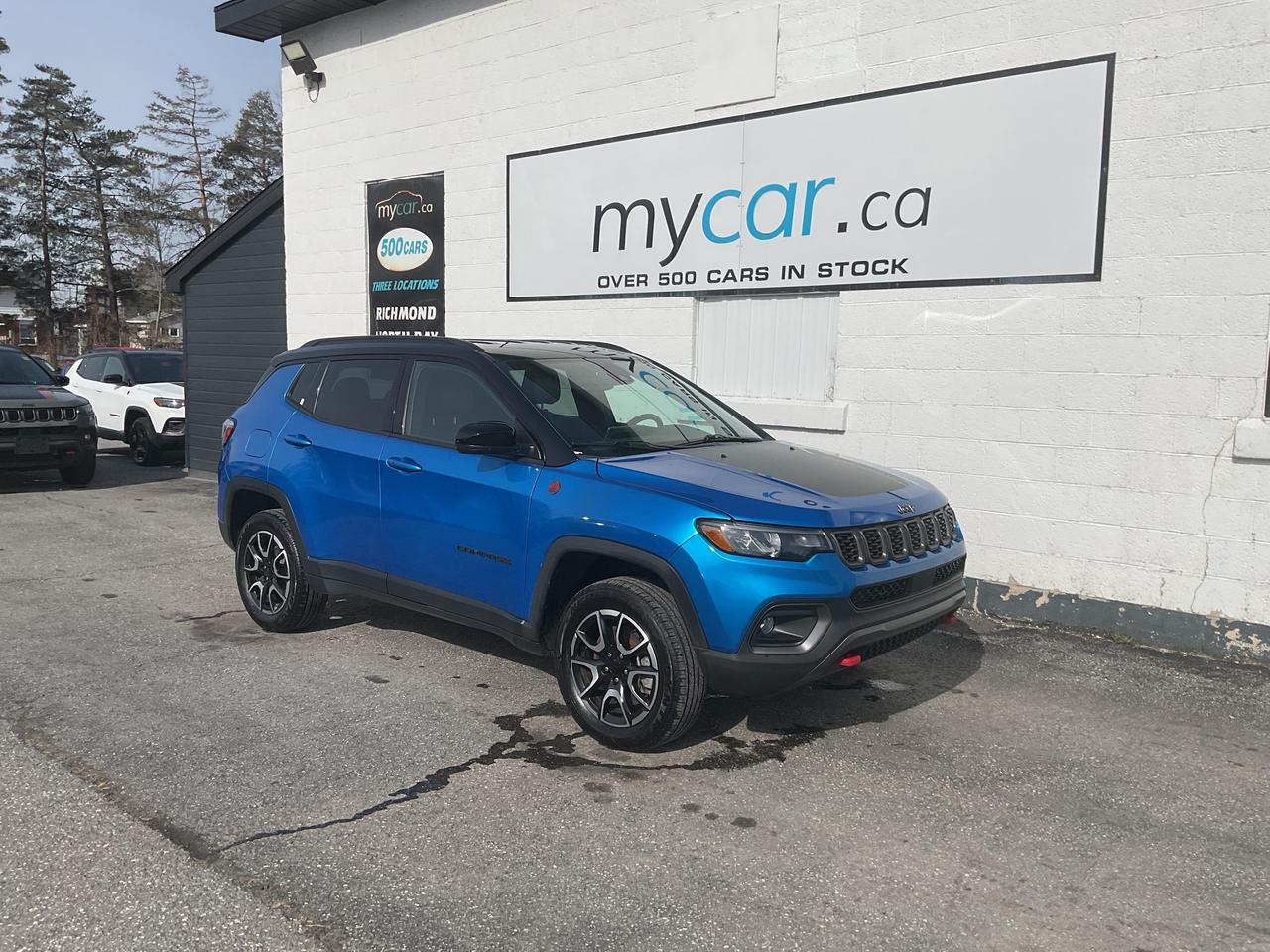 ???? 2.0L 4CYL Trailhawk  JEEP COMPASS TRAILHAWK 2024  Adventure-ready capability meets everyday comfort! ????<br><br>

This rugged Jeep Compass Trailhawk with only 71,894 KMs is packed with premium features and four-wheel-drive confidence to tackle any terrain. Loaded with heated leather seats, remote start, and advanced safety tech!<br><br>

? 2.0L 4-Cylinder Engine<br>
? Four Wheel Drive<br>
? Heated Seats<br>
? Heated Steering Wheel<br>
? Leather<br>
? Remote Start<br>
? Apple CarPlay/Android Auto<br>
? Blind Spot Assist<br>
? Backup Camera<br>
? Bluetooth Connectivity<br>
? Air Conditioning<br>
? Cruise Control<br>
? Full Power Group<br><br>

?? NO FEES! <span>(Just pay applicable taxes.)</span><br>
?? LOWEST PRICE GUARANTEED!<br><br>

?? 4 LOCATIONS TO SERVE YOU BETTER:<br>
?? RICHMOND: 1-888-416-2199<br>
?? OTTAWA: (343) 429-6444<br>
?? KINGSTON: 1-888-508-3494<br>
?? NORTH BAY: 1-888-282-3560<br><br>

?? Visit <strong>WWW.MYCAR.CA</strong> to see this JEEP COMPASS and more!<br>
?? Confidence, comfort, and value  all in one! ??