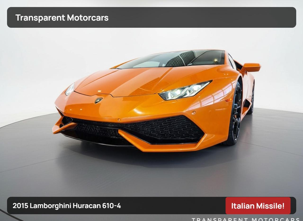 Used 2015 Lamborghini Huracan LP610 4 for sale in Richmond, BC