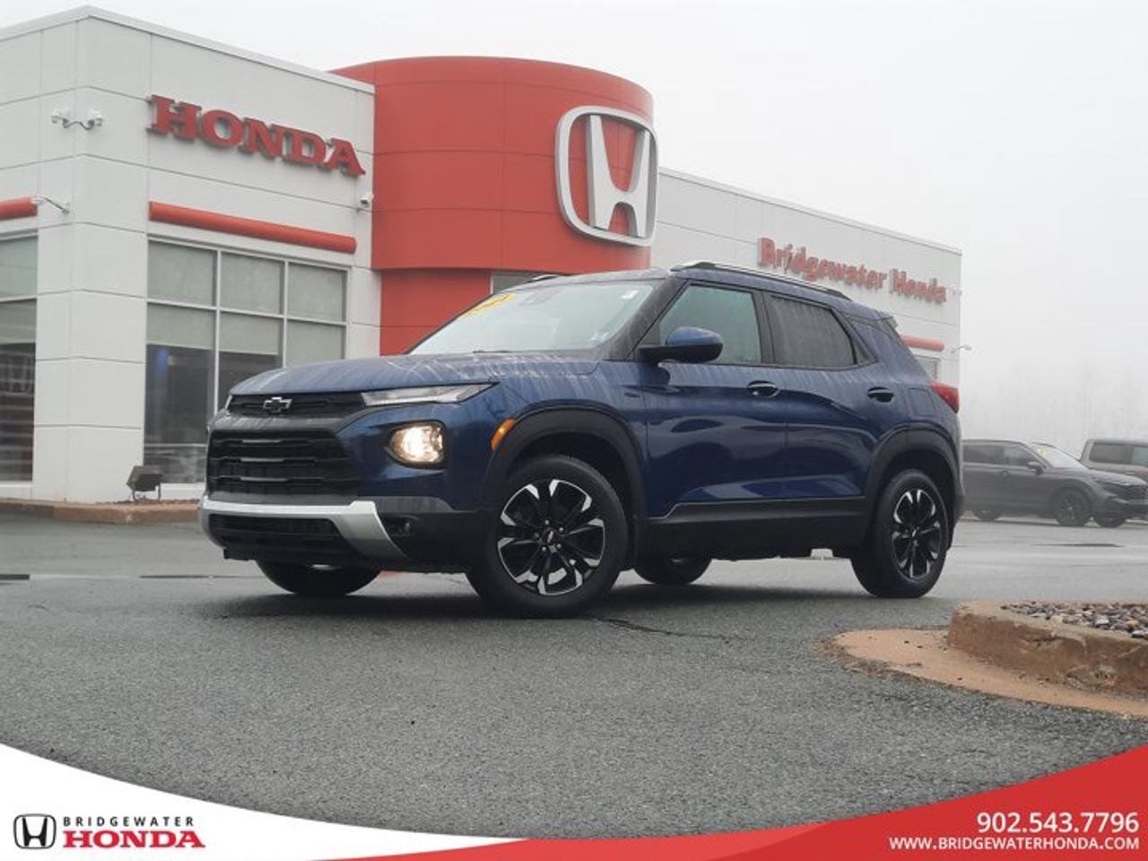 Pacific Blue Metallic 2021 Chevrolet TrailBlazer LTAWD 9-Speed Automatic ECOTEC 1.3L TurboFresh MVI-Motor vehicle inspection and current service completed- Oil and filter change- Interior and exterior detailing-Carfaxes vehicle history will be provided-Brakes and tire measurements pass certification standards-Qualifies for several warranty upgrade options-Flexible financing options available-All trade ins are welcomeHelping over 700 customers a year find the right vehicle for them.We are excited to help you with your next vehicle purchase.