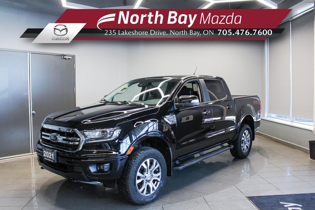 The 2021 Ford Ranger brings together strong truck capability and everyday comfort in a well-rounded midsize pickup. Its built to handle tough jobs, weekend projects, and road trips just as easily as the daily commute. FEATURES: 4x4, Leather-Trimmed Seating, Heated Front Seats, Power Driver and Passenger Seats, Dual-Zone Automatic Climate Control, 8-Inch Touchscreen, Apple CarPlay and Android Auto, Lane Keeping System, Cruise Control, Rearview Camera, Rear Parking Sensors, Push Button Start, Keyless Entry. 

Why Youll Want to Buy from North Bay Mazda? *The Clubhouse Commitment Pre-Owned Vehicle Program provides you with additional coverage for things such as the 3-year Tire and Rim Coverage, The Clubhouse Powertrain Warranty, coverage for The Little Things like battery, wiper, and bulb replacement, 3- year anti-theft protection to give you the ultimate peace of mind when purchasing a pre-owned vehicle. Clubhouse Commitment is an optional coverage which 
can be purchased at time of sale for a $699 value. Pre-Owned Vehicle purchases are subject to 
an adjusted price when purchasing with cash. You are eligible for Finance Pricing with a maximum down payment of 15% of listed finance price. Contact us for more details. * Our certified vehicles go through a 120-point Clubhouse Certified Used Vehicle Inspection, and we will provide the CarFax vehicle history documents as well as any available service history. * We competitively price our vehicles below the market average which means that we have already done all the market research for you. Rest assured that you are getting the best deal possible. * We have automotive financial experts who are experienced in dealing with all levels of credit challenges. We also work with all major banks and third-party lenders daily so we are confident that we can get you the best rate available. * As a premier New and Pre-Owned vehicle 
dealership, we pride ourselves on a superior customer experience and a lifetime of customer care. We are conveniently located at 235 Lakeshore Drive, in North Bay, Ontario. If you cant make it to us, we can accommodate you! Call us today at 705-476-7600 to come in and see this vehicle!
