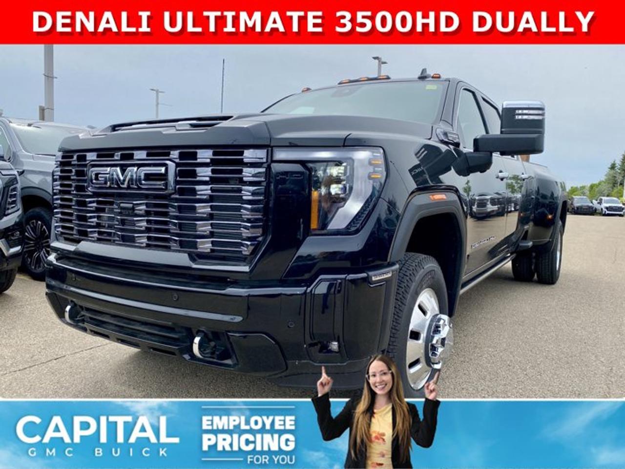 Check out this 2026 GMC SIERRA 3500 HD Denali Ultimate Duramax Diesel DUALLY... This fully-loaded Heavy Duty comes equipped with every option, including Heated and Cooling Seats, Heated Steering, Power Assist Steps, Exclusive Alpine Umber Interior, 5th Wheel Prep Package, Power Sunroof, Technology Package, 360 Cam, Rear Streaming Camera Mirror, Heads-up Display, Heated Rear Seats, Adaptive Cruise Control, Wireless Charging, MultiPro Tailgate, and so much more... CALL NOW!Ask for the Internet Department for more information or book your test drive today! Text 507-585-4395 for fast answers at your fingertips!AMVIC Licensed Dealer - Licence Number B1044900