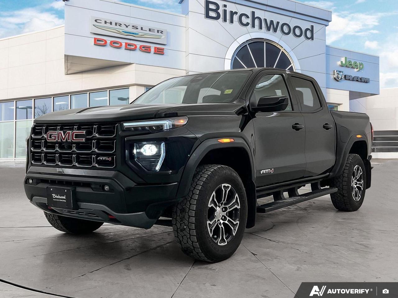 This 2024 GMC Canyon AT4 is built for those who demand capability without sacrificing comfort. With low kilometers, an accident-free history, and a loaded Technology Package, this truck is ready to work and play right out of the gate  no waiting for a new order.

- Low kilometers (23,192 km) on a 2024 model  nearly new without the new price
- AT4 trim with 4WD and automatic locking rear differential  serious off-road hardware
- Technology Package (Y5X) adds premium tech upgrades beyond the standard AT4 spec
- Power Sunroof (CAC) for open-air driving on demand
- ProGrade Trailering System (ZL6) for confident towing with integrated trailer management
- Canyon Safety Plus Package (Y5W) with electronic trailer sway control and Teen Driver mode
- Dual-zone automatic climate control and 8-way power driver seat for long-haul comfort
- Remote start, auto-dimming rearview mirror, and heated power mirrors for year-round convenience

Ready to get behind the wheel? Reserve this Canyon AT4 online, start your purchase from home, or contact us to book a test drive at Birchwood Chrysler Dodge Jeep Ram. Visit us at birchwoodchrysler.ca or reach out directly  our team is here to make the process straightforward and on your schedule.
With us, Experience is Everything. Complete as much or as little of your purchase online as you like. All pricing is what you see is what you pay. No hidden fees. On our website you can choose payment options and terms knowing these are transparent and accurate.

Start your purchase online to build your exact pricing to your specifics like how much money down, vehicle trade and any accessories or added optional protection that suits your needs.

Any questions let us know by calling (204) 774-4444, wed love to send you a video to clarify any questions about a vehicle!

Visit us in store at 90-3965 Portage Ave in the Birchwood Autopark.

Dealer permit #5686
Dealer permit #5686