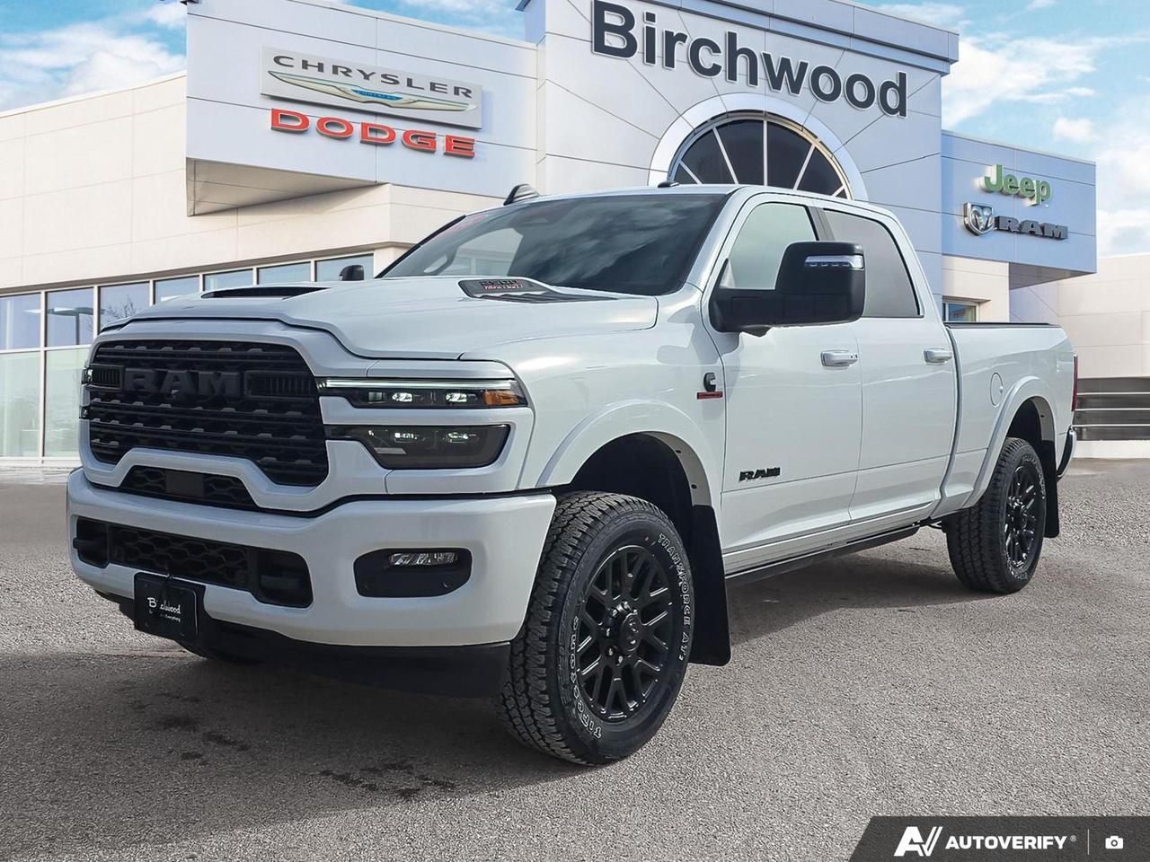 With only 2,265 km on the clock, this 2026 Ram 2500 Limited is essentially brand new  and its loaded with the Night Edition package, a panoramic sunroof, and a 6.7L Cummins Turbo Diesel under the hood. If you need a heavy-duty truck that works as hard as you do without sacrificing luxury, this one checks every box.

Key Features
- 6.7L Cummins Turbo Diesel with 8-Speed Automatic Transmission  built for serious towing and hauling
- Night Edition Package (ASH)  blacked-out styling accents that set this truck apart from a standard Limited
- Power Sunroof  a rare and premium addition on a heavy-duty pickup
- 5th Wheel/Gooseneck Towing Prep Group  purpose-built for those hauling trailers, equipment, or livestock
- Tow Technology Plus Group  includes advanced towing aids for confident, connected trailering
- Rear Auto-Levelling Air Suspension  maintains ride height and stability under load
- 14.4 Uconnect 5 Nav Touchscreen with 17 Harman/Kardon Speakers  a genuinely impressive infotainment setup
- Ultra Premium Leather-Trimmed Seats with Heat, Ventilation, and Lumbar  front and rear comfort on long hauls
- Limited Level 1 Equipment Group  adds a suite of premium tech and convenience features from the factory

Safety & Driver Assist
- Blind Spot Detection & Cross Path Detection
- Front Collision Mitigation & Adaptive Cruise Control
- ParkSense Front & Rear Sensors with ParkView Backup Camera
- Electronic Stability Control & Roll Stability Control

This truck is ready to go to work  or to the ranch, the job site, or wherever you need it most. Visit us at Birchwood Chrysler Dodge Jeep Ram to book a test drive, or reach out online with any questions. You can also reserve this vehicle or get your purchase started at birchwoodchrysler.ca  were here to make the process straightforward and on your schedule.
With us, Experience is Everything. Complete as much or as little of your purchase online as you like. All pricing is what you see is what you pay. No hidden fees. On our website you can choose payment options and terms knowing these are transparent and accurate.

Start your purchase online to build your exact pricing to your specifics like how much money down, vehicle trade and any accessories or added optional protection that suits your needs.

Any questions let us know by calling (204) 774-4444, wed love to send you a video to clarify any questions about a vehicle!

Visit us in store at 90-3965 Portage Ave in the Birchwood Autopark.

Dealer permit #5686
Dealer permit #5686