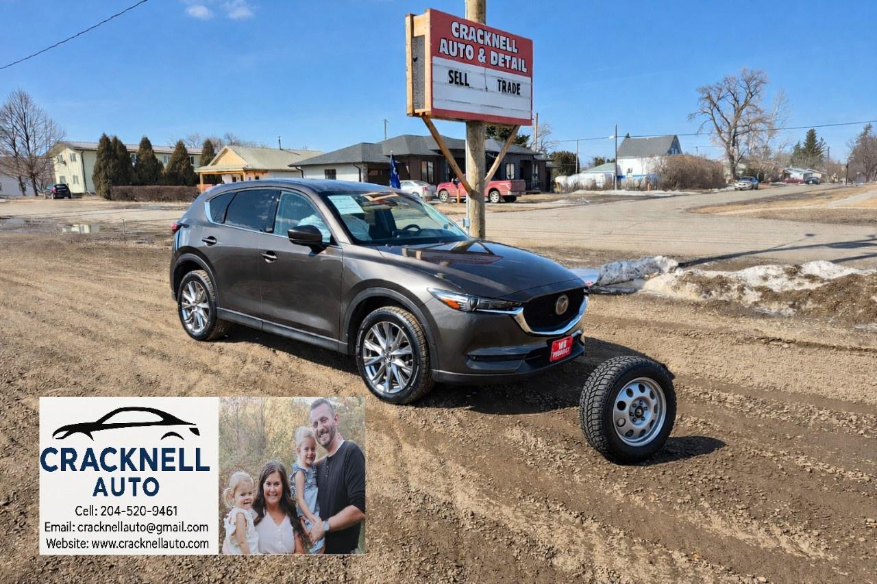 <h3><strong>2019 Mazda CX-5 GT - Clean Title/Safetied - $153 Bi-Weekly + Tax</strong></h3><p><span style=color:rgb( 15 , 15 , 15 )>﻿Located in Carberry, but capable of bringing to Brandon. Priced to Sell! Carfax Available, excellent condition.</span></p><ul><li><p>Power sliding glass <strong>moonroof</strong></p></li><li><p><strong>Remote Starter</strong></p></li><li><p><strong>New Tires</strong></p></li><li><p><strong>Winter Wheels Included</strong></p></li><li><p><strong>19 alloy wheels</strong></p></li><li><p>Heated and <strong>ventilated front seats</strong></p></li><li><p>Heated rear seats</p></li><li><p><strong>Bose 10-speaker audio system</strong></p></li><li><p><strong>Apple CarPlay & Android Auto</strong></p></li><li><p>Adaptive LED headlights with auto-leveling</p></li><li><p>Dual-zone automatic climate control</p></li><li><p><strong>Heads-up display</strong></p></li><li><p><strong>Power liftgate</strong></p></li><li><p>Blind Spot Monitoring with Rear Cross-Traffic Alert</p></li><li><p>Lane Departure Warning with Lane Keep Assist</p></li><li><p>Smart Brake Support with collision warning</p></li><li><p>Local Mazda Serviced</p></li><li><p>Freshly Serviced</p></li></ul><p></p><p>Financing Available/ Warranty Available /Trades Welcome /<span style=color:rgb( 15 , 15 , 15 )>delivery available.</span></p><p></p><p>Toll-free call/text<u> 1-204-520-9461</u></p><p></p><p>Dealer #5905</p><p></p><p><strong>Vehicle available for dealer trading, perfect subprime car</strong></p><p></p><p>Treaty cards accepted - 7 Day insurances available</p>
