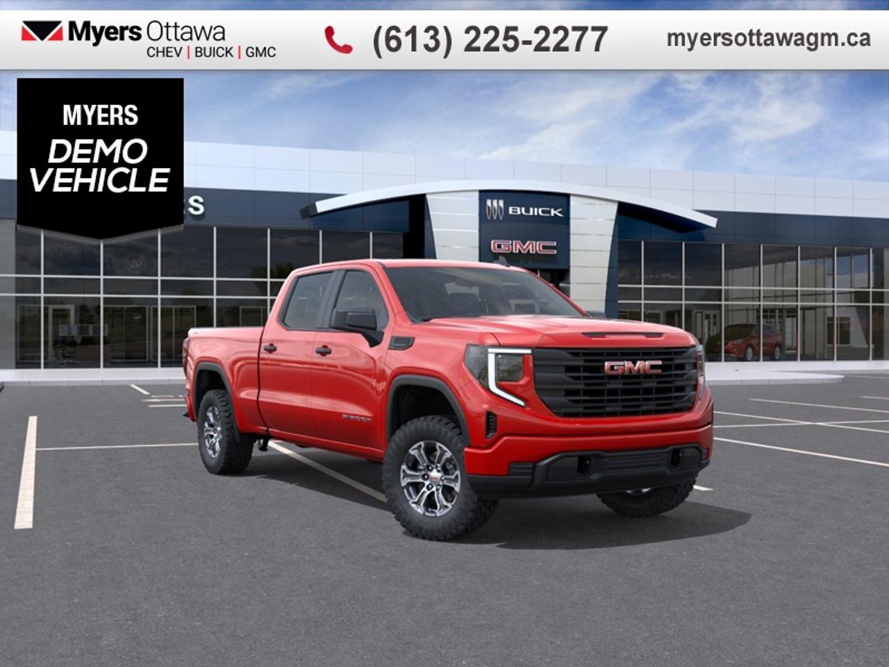 SPECIAL! EMPLOYEE PRICING ON NOW! Was $76615. Now $70739! $5876 discount until Aug 31!  <br> <br/>GRPAHITE EDITION, X31 SUSPENSION, PRO VALUE PACKAGE, 5.3 V8<br> <br>This 2026 GMC Sierra 1500 stands out in the midsize pickup truck segment, with bold proportions that create a commanding stance on and off road. Next level comfort and technology is paired with its outstanding performance and capability. Inside, the Sierra 1500 supports you through rough terrain with expertly designed seats and robust suspension. This amazing 2026 Sierra 1500 is ready for whatever.<br> <br>This Cardinal Red Crew Cab 4X4 pickup has an Automatic transmission and is powered by a 355HP 5.3L 8 Cylinder Engine. <br> <br> Our Sierra 1500s trim level is Pro. This trim features GMC Pro Safety brings advanced confidence to every drive, offering features like Forward Collision Alert, Lane Keep Assist, Automatic Emergency Braking, and IntelliBeam. A bold exterior pairs LED projector headlamps, chrome bumpers, and CornerStep rear bumper with practical touches like 12 fixed cargo tie-downs and a fully boxed frame. Inside, drivers get a straightforward and durable cabin with a 7-inch touchscreen, wireless Apple CarPlay and Android Auto, Wi-Fi hotspot capability, and convenient split-bench seating with under-seat storage, while a standard HD Rear Vision Camera and stability control add everyday assurance. This vehicle has been upgraded with the following features: Graphite Edition, Spray-On Bedliner, Off-Road Suspension.<br><br> <br>To apply right now for financing use this link: <a href=https://creditonline.dealertrack.ca/Web/Default.aspx?Token=b35bf617-8dfe-4a3a-b6ae-b4e858efb71d&Lang=en target=_blank>https://creditonline.dealertrack.ca/Web/Default.aspx?Token=b35bf617-8dfe-4a3a-b6ae-b4e858efb71d&Lang=en</a><br> <br/>Weve discounted this vehicle $5876. See dealer for details. <br><br><br> Come by and check out our fleet of 40+ used cars and trucks and 150+ new cars and trucks for sale in Ottawa.  o~o