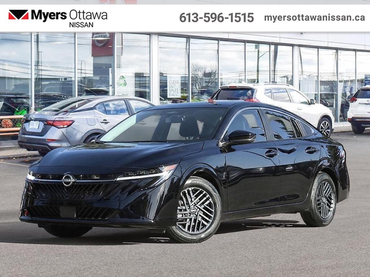 <b>Heated Steering Wheel,  Intelligent Cruise Control,  Heated Seats,  Remote Start,  Lane Keep Assist!</b><br> <br> Pump up your drive with a class defying interior, upscale look, and premium feel in this 2026 Sentra.<br> <br>More excitement for the same fuel efficiency was achieved through intelligent design in this 2026 Sentra. Offering an interior you expect from the luxury vehicle, this compact car is packed with power and excitement from the beautiful lights to the stunning spoiler. All the impressive looks blend seamlessly with the upscale interior, making this Sentra an instant classic.<br> <br>This Super Black sedan has an Automatic transmission and is powered by a 149HP 2.0L 4 Cylinder Engine. <br> <br> Our Sentras trim level is SV. This stylish compact sedan combines modern comfort, advanced safety, and smart technology in a refined package. Its sleek body-coloured design includes heated auto-dimming mirrors, and automatic headlights for everyday convenience. Inside, the cabin offers heated front seats, a heated leather steering wheel, premium cloth upholstery, and a 12.3-inch touchscreen with NissanConnect, and wireless Apple CarPlay, Android Auto. Intelligent Cruise Control makes every trip smoother, while advanced driver-assistance features such as Automatic Emergency Braking with Pedestrian Detection, Intelligent Blind Spot Intervention, Lane Departure Warning and Prevention, and a RearView Monitor ensure peace of mind on the road. This vehicle has been upgraded with the following features: Heated Steering Wheel, Intelligent Cruise Control, Heated Seats, Remote Start, Lane Keep Assist, Blind Spot Intervention, Collision Mitigation.<br><br> <br>To apply right now for financing use this link: <a href=https://www.myersottawanissan.ca/finance target=_blank>https://www.myersottawanissan.ca/finance</a><br> <br/>Total rebate of $750 is reflected in the price. 0% financing for 36 months. 4.9% financing for 84 months. <br> Payments from <b>$424.02</b> monthly with $0 down for 84 months @ 4.90% APR O.A.C. ( Plus applicable taxes - $621 Administration fee included. Licensing not included. **Rebates may not be applicable on all purchase types [cash, lease, or finance]. Eligibility and conditions may vary. Please see dealer for full details and confirmation of eligibility. ). Incentives expire 2026-08-31. See dealer for details. <br> <br> <br>LEASING:<br><br>Estimated Lease Payment: $359/m <br>Payment based on 1.9% lease financing for 36 months with $0 down payment on approved credit. Total obligation $12,924. Mileage allowance of 16,000 KM/year. Offer expires 2026-08-31.<br><br><br><br> Come by and check out our fleet of 20+ used cars and trucks and 140+ new cars and trucks for sale in Ottawa.  o~o