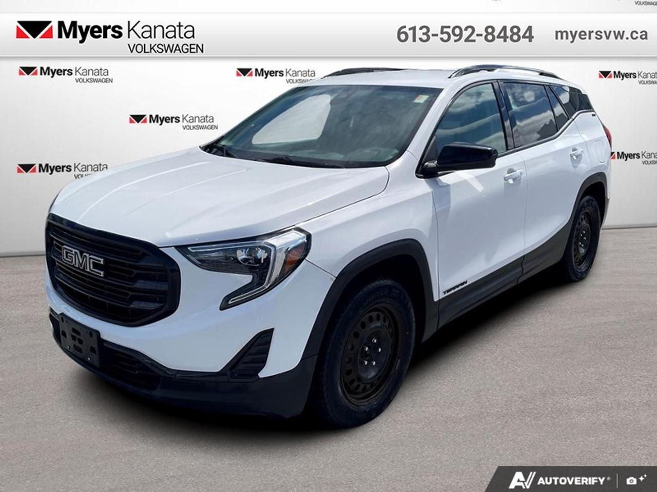 <b>Heated Seats,  Remote Start,  Aluminum Wheels,  Lane Keep Assist,  Forward Collision Alert!</b><br> <br>  Compare at $19154 - Our Price is just $18596! <br> <br>Highly sophisticated, effortlessly beautiful and extremely economical while remaining as versatile as the brand promises, this 2021 GMC Terrain is the best choice for a new classy crossover SUV. This 2021 GMC Terrain is for sale today in Kanata. <br> <br>The GMC Terrain is a refined and comfortable compact SUV, designed with relentless engineering and modern technology. The interior has a clean design, with upscale materials like soft-touch surfaces and premium trim. The Terrain also offers plenty of cargo room behind the backseat and 63.3 cubic feet with the backseat folded. Quiet, spacious and comfortable, this Terrain is exactly what youd expect from the Professional Grade SUV! This SUV has 133,480 km. Its Summit White in colour. It has an Automatic transmission and is powered by a 170HP 1.5L 4 Cylinder Engine. It may have some remaining factory warranty, please check with dealer for details. <br> <br> Our Terrains trim level is SLE. This amazing crossover comes with some impressive features such as heated front seats, a colour touchscreen infotainment system featuring Apple CarPlay, Android Auto and SiriusXM plus its also 4G LTE hotspot capable. This Terrain SLE also includes lane keep assist with lane departure warning, forward collision alert, Teen Driver technology, a remote engine starter, a rear vision camera, LED signature lighting, StabiliTrak with hill decent control, a leather-wrapped steering wheel with audio and cruise controls, a power driver seat and a 60/40 split-folding rear seat to make hauling larger items a breeze. This vehicle has been upgraded with the following features: Heated Seats, Remote Start, Aluminum Wheels, Lane Keep Assist, Forward Collision Alert, Rear View Camera, Android Auto.<br> <br>To apply right now for financing use this link: <a href=https://www.myersvw.ca/en/form/new/financing-request-step-1/44 target=_blank>https://www.myersvw.ca/en/form/new/financing-request-step-1/44</a><br><br> <br/><br>Backed by Myers Exclusive NO Charge Engine/Transmission for life program lends itself for your peace of mind and you can buy with confidence. Call one of our experienced Sales Representatives today and book your very own test drive! Why buy from us? Move with the Myers Automotive Group since 1942! We take all trade-ins - Appraisers on site - Full safety inspection including e-testing and professional detailing prior delivery! <br><br>*LIFETIME ENGINE TRANSMISSION WARRANTY NOT AVAILABLE ON VEHICLES MARKED AS-IS, VEHICLES WITH KMS EXCEEDING 140,000KM, VEHICLES 8 YEARS & OLDER, OR HIGHLINE BRAND VEHICLES (eg.BMW, INFINITI, CADILLAC, LEXUS...). FINANCING OPTIONS NOT AVAILABLE ON VEHICLES MARKED AS-IS OR AS-TRADED.<br> Come by and check out our fleet of 50+ used cars and trucks and 190+ new cars and trucks for sale in Kanata.  o~o