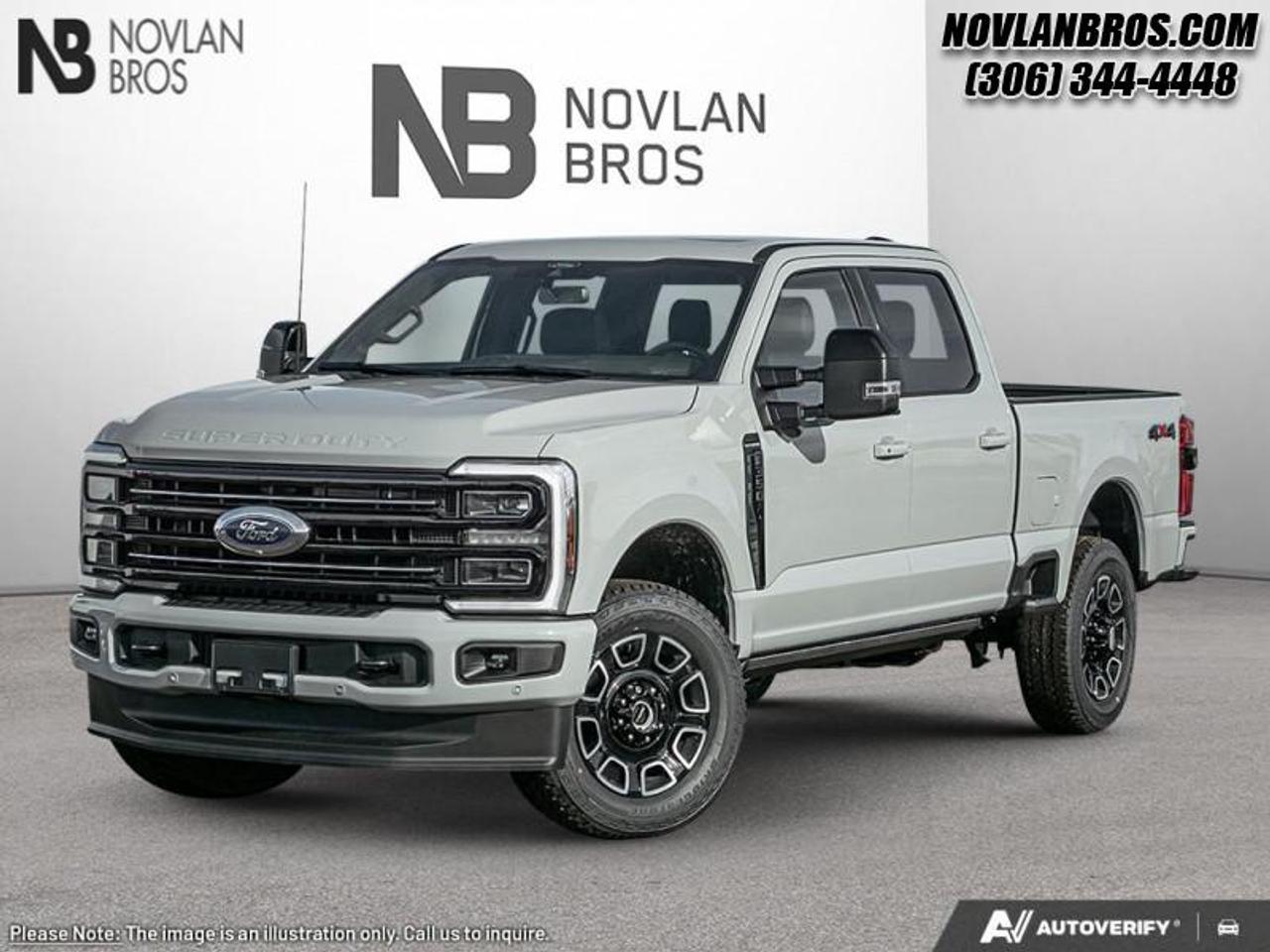 <b>Premium Audio, Diesel Engine, POWER RUNNING BOARD, Leather 40/Console/40 Seat, 5th Wheel/Gooseneck Hitch Prep Package!</b><br> <br> <br> <br>Check out our great inventory of new vehicles at Novlan Brothers!<br> <br>This Ford Super Duty is the toughest, most capable pickup truck that Ford has ever built, and thats saying a lot. <br> <br>The most capable truck for work or play, this heavy-duty Ford F-350 never stops moving forward and gives you the power you need, the features you want, and the style you crave! With high-strength, military-grade aluminum construction, this F-350 Super Duty cuts the weight without sacrificing toughness. The interior design is first class, with simple to read text, easy to push buttons and plenty of outward visibility. This truck is strong, extremely comfortable and ready for anything.<br> <br>This Avalanche sought after diesel Crew Cab 4X4 pickup has a 10 Speed Automatic transmission and is powered by a 475HP 6.7L 8 Cylinder Engine. <br> <br> Our F-350 Super Dutys trim level is Platinum. This F-350 Platinum is embellished with chrome exterior accents and unique exterior styling, with power running boards, adaptive cruise control, a drivers heads-up display and retractable rear steps, along with Platinum-themed leather-trimmed heated and ventilated front seats with power adjustment, memory function and lumbar support, a heated leather-wrapped steering wheel, voice-activated dual-zone automatic climate control, power-adjustable pedals, a sonorous 8-speaker Bang & Olufsen audio system, and two 120-volt AC power outlets. This truck is also ready to get busy, with equipment such as class V towing equipment with a hitch, trailer wiring harness, a brake controller and trailer sway control, beefy suspension with heavy duty shock absorbers, power extendable trailer style mirrors, up-fitter switches, and LED headlights with front fog lamps and automatic high beams. Connectivity is handled by a 12-inch infotainment screen powered by SYNC 4, bundled with Apple CarPlay, Android Auto, inbuilt navigation, and SiriusXM satellite radio. Safety features also include lane keeping assist with lane departure warning, a surround camera system, pre-collision assist with automatic emergency braking and cross-traffic alert, blind spot detection, rear parking sensors, forward collision mitigation, and a cargo bed camera. This vehicle has been upgraded with the following features: Premium Audio, Diesel Engine, POWER RUNNING BOARD, Leather 40/Console/40 Seat, 5th Wheel/Gooseneck Hitch Prep Package, Spray-in Bedliner.<br><br> View the original window sticker for this vehicle with this url <b><a href=http://www.windowsticker.forddirect.com/windowsticker.pdf?vin=1FT8W3BT0TEE27017 target=_blank>http://www.windowsticker.forddirect.com/windowsticker.pdf?vin=1FT8W3BT0TEE27017</a></b>.<br> <br>To apply right now for financing use this link: <a href=http://novlanbros.com/credit/ target=_blank>http://novlanbros.com/credit/</a><br><br> <br/> See dealer for details. <br> <br><br> Come by and check out our fleet of 20+ used cars and trucks and 90+ new cars and trucks for sale in Paradise Hill.  o~o