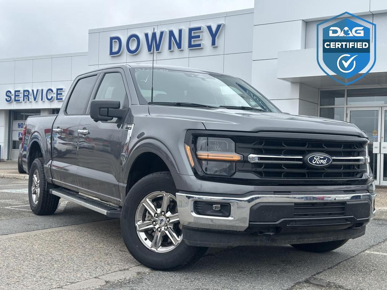This 2024 Ford F-150 XLT 4WD SuperCrew with the 5.5-foot box delivers the right mix of capability, comfort, and modern technology, making it a dependable choice for both work and everyday driving. Equipped with a 5.0L V8 engine, this truck produces strong, proven power with excellent towing and hauling capability, paired with a smooth 10-speed automatic transmission that keeps performance consistent whether youre on the highway or at the job site. The 4WD system provides the traction and confidence needed to handle Canadian winters, rough terrain, and changing road conditions with ease.

The XLT trim strikes a strong balance between functionality and comfort, offering a well-designed cabin with durable cloth seating, a power-adjustable drivers seat, and dual-zone electronic climate control. The SuperCrew configuration provides generous interior space, making it ideal for both passengers and crew use. The large touchscreen with SYNC 4 gives you access to Apple CarPlay, Android Auto, enhanced voice recognition, and FordPass Connect with Wi-Fi capability, keeping you connected and productive throughout the day.

From a capability standpoint, the F-150 continues to set the standard. With impressive towing and payload capacity when properly equipped, its ready to handle trailers, equipment, or recreational gear without hesitation. Features like selectable drive modes, trailer sway control, and a fully boxed high-strength steel frame add to its reputation for durability and performance.

Safety is well covered with Ford Co-Pilot360, including Pre-Collision Assist with Automatic Emergency Braking, Lane-Keeping System, Blind Spot Information System with Cross-Traffic Alert, and a rearview camera. These systems provide added awareness and confidence, whether youre navigating tight job sites or driving on the highway.

On the exterior, the XLT features a bold and clean design with chrome accents, alloy wheels, LED lighting, and a practical 5.5-foot box that offers versatility for both work and everyday use. Its a truck that looks sharp while still delivering the durability and function expected from an F-150.

Overall, this 2024 F-150 XLT is a well-rounded, proven truck that offers the capability you need with the comfort and technology you want, making it a smart investment for both personal and professional use.

Why buy from Downey Ford? GREAT QUESTION!! Heres why:  Market Value Pricing provides the most competitive prices on all our pre-owned vehicles, all the time!  Downey Ford is the largest volume Ford dealership in the Maritimes.  Every Pre-Owned Vehicle comes with  New Wipers  New In-Cabin Filter  New Engine Air Filter  Plus Plus Plus  Reconditioning our pre-owned inventory is a source of pride for us! A basic motor vehicle inspection and a quick wash just isnt good enough for our customers. We complete an extremely thorough process, both mechanically and cosmetically, before it meets our standards. Heres just some of what we do:  Mechanical inspection that covers 100 +++ components including:  Engine  Electrical System  Suspension  Transmission  Brakes  Frame  Regular maintenance servicing  Plus Plus Plus  Our cosmetic reconditioning is elite:  Shampooing of Carpet  Acid Wash of Rims  Dressing of Tires  Engine Detail  Multi-stage polish  Plus Plus Plus  Here are some other extras we are happy to offer at no charge to you:  Vehicle History Report  Accident / Damage Report  Stolen Vehicle Report  Lien Search Report  Credit Report Review and Counseling  Free Trade-In Appraisals  Relaxed Low Pressure Sales Experience  Finance Pre-Approval Service  Service  Departments covering ALL of Southern New Brunswick  Delivery Services to all of Canada  Multiple Chartered Bank Financing Sources  Multiple Vehicle Protection Products available  Multiple Loan Protection Products available  Pet-Friendly Facility - Feel free to bring Bingo with you.

We want to EARN your business and hope to speak with you soon.
Our knowledgeable and friendly sales staff are here to ensure a seamless and enjoyable car-buying experience. Call us at 506-632-6000 to book your test drive today and discover why Downey Ford is the trusted choice for so many.