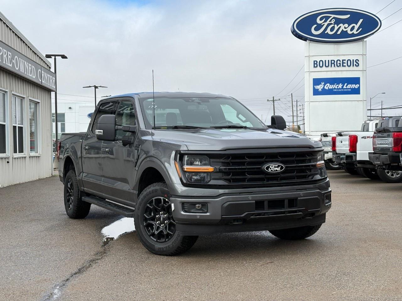 <p>Meet the 2026 Ford F-150 XLT, a remarkable new truck in an elegant gray finish, made for those who need the power of 4×4 capability. The F-150 XLT offers excellent handling, making it the perfect companion for rough roads or everyday drives.</p><p>The exterior of this stunning truck boasts a robust and stylish design, perfectly complemented by its sleek gray color. Venture inside to experience the comfort of the black interior, where thoughtful design meets functionality. With features like air conditioning, keyless entry, and power windows, you and your passengers will enjoy every journey.</p><p>Equipped with advanced technology, the Ford F-150 XLT includes a backup camera, smart device integration, and a wi-fi hotspot, keeping you connected no matter where you go. Safety is also a priority, with lane assist, brake assist, and parking sensors ensuring peace of mind. For added convenience, the truck features heated mirrors.</p><p>This vehicle is ideal for families and adventure-seekers needing a reliable truck that caters to both work and leisure. Contact our dealership today to schedule a test drive and learn more about how the 2026 F-150 XLT SuperCrew can meet your needs.</p> <p><span style=color:rgb( 58 , 80 , 95 )>The discount shown on vehicle represents the </span><u>Cash Purchase</u><span style=color:rgb( 58 , 80 , 95 )> discount and is inclusive of all non-stackable and stackable cash purchase discounts from Ford of Canada and Bourgeois Motors Ltd. and is offered in lieu of sub-vented lease or finance rates. To get details on current discounts applicable to this and other vehicles in our inventory for Lease and Finance customer, see a member of our team. All offers for lease or finance are On Approved Credit (OAC).While every effort is made to ensure the accuracy of discounts and programs, programs are subject to change without notice </span><span style=color:rgb( 119 , 119 , 119 )>and may not be accurate or completely current. While every reasonable effort is made to ensure the accuracy of this data, we are not responsible for any errors or omissions contained on these pages.</span></p> <p><strong>Why Choose the Bourgeois Auto Group?</strong></p><p>For 80 years, Bourgeois Auto Group has been delivering exceptional automotive experiences. Our factor trained teams work to ensure you receive the shopping experience you deserve; whether you're looking for a new or new-to-you vehicle.</p><p>Shop 24/7 with our online showroom and chat service, ensuring convenience every step of the way. No hidden fees, full disclosure, and every pre-owned vehicle comes with a Carfax® report for peace of mind.</p><p>We offer a wide selection of pre-owned vehicles, all competitively priced using real-time market data. Get the best deal on your purchase and trade-in with our free Live Market Analysis report.</p><p>Looking to sell your car? We buy any make or modelno purchase required. Our simple to use online trade valuation tool will provide you with a clear, transparent selling experience whether you buy our car or not.</p><p>Backed by hundreds dedicated employees across 4 convenient locations, were here to meet all your automotive needs. Visit us in Midland or Parry Sound and explore our inventory or schedule your next service today.</p> <p><strong>Financing Your Next Vehicle with Bourgeois Motors Ford in Midland:</strong></p><p>At Bourgeois Motors Ford, we make financing your next vehicle simple and stress-free! Our team works with trusted lenders to find flexible options tailored to your budget. Drive away with confidenceapply today!</p><p>Take advantage of our online pre-qualification tool, backed by Equifax and TD Bank to find the payment that works for you. Simply <a href=https://www.bourgeoismotors.com/free-credit-check/ rel=nofollow><strong>CLICK HERE</strong></a><strong> </strong>to use our secure online credit tool with no impact to your credit.</p>