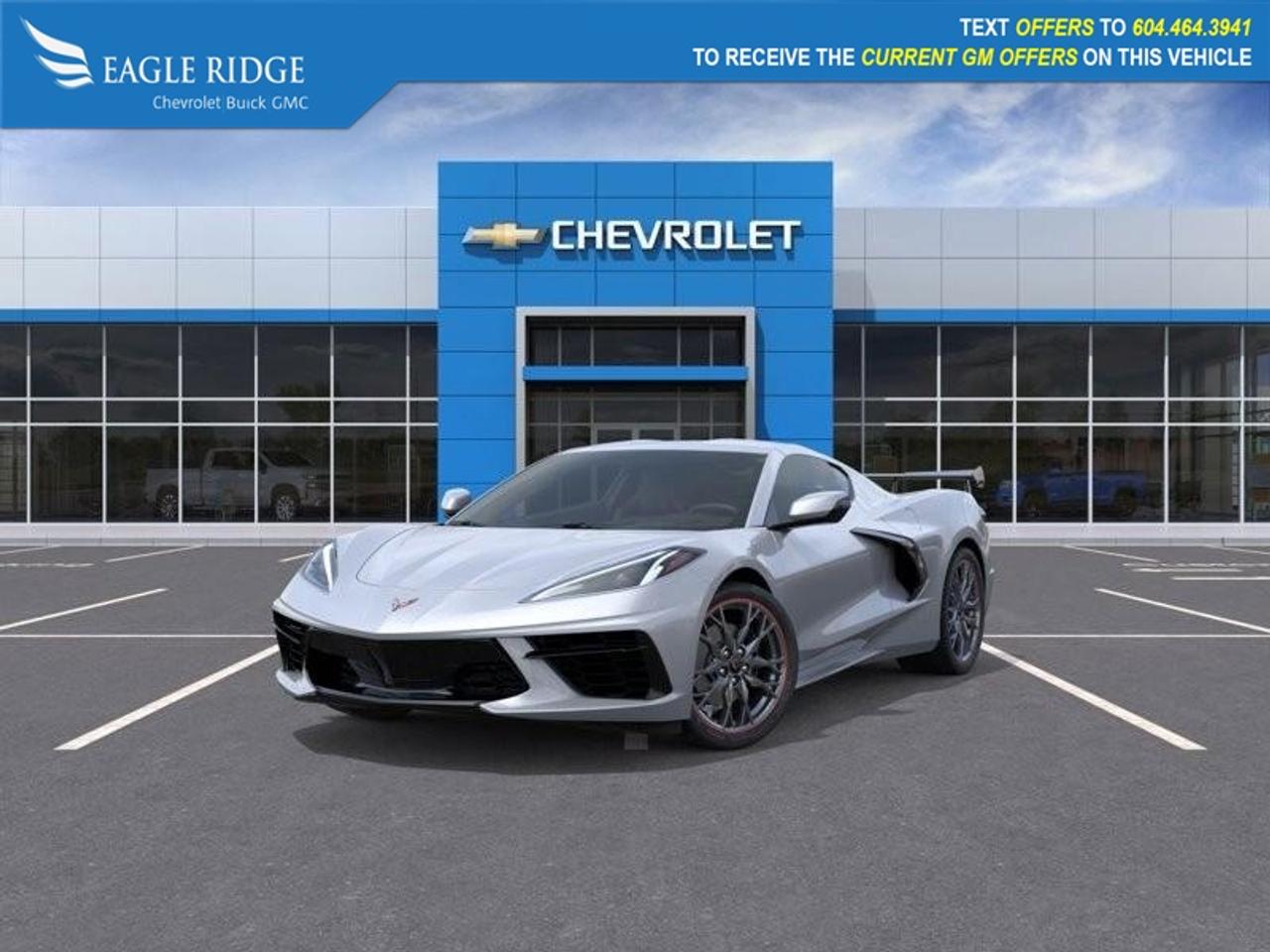 <p>6.2L LT2 V8 engine, 8-speed dual-clutch transmission, mid-engine layout, LED exterior lighting, quad exhaust tips, alloy wheels, heated power mirrors, power-retractable hardtop, Mulan leather GT1 seats, leather performance steering wheel, dual-zone climate control, keyless access, remote start, 12" driver display, 8" touchscreen, wireless Android Auto/Apple CarPlay, WiFi compatibility, Bluetooth, Bose audio system, front and rear trunks, digital rearview mirror, HD rearview camera, automatic emergency braking, lane-keep assist, forward collision warning, rear parking sensors.</p>