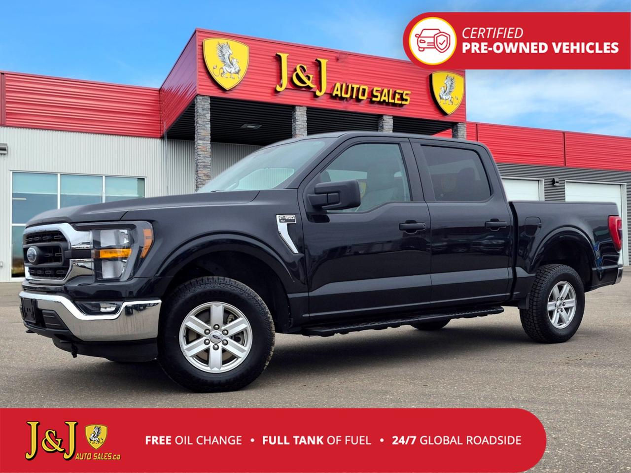 New Price! Odometer is 43906 kilometers below market average! Black Metallic 2023 Ford F-150 XLT 4WD 10-Speed Automatic 2.7L V6 EcoBoost Welcome to our dealership, where we cater to every car shoppers needs with our diverse range of vehicles. Whether youre seeking peace of mind with our meticulously inspected and Certified Pre-Owned vehicles, looking for great value with our carefully selected Value Line options, or are a hands-on enthusiast ready to tackle a project with our As-Is mechanic specials, weve got something for everyone. At our dealership, quality, affordability, and variety come together to ensure that every customer drives away satisfied. Experience the difference and find your perfect match with us today.<br><br>4WD.