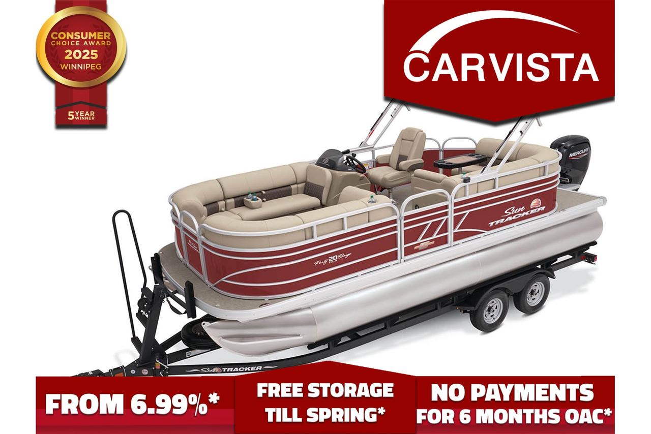 Used 2023 Sun Tracker Party Barge 20 DLX 90HP INC TRAILER for sale in Winnipeg, MB