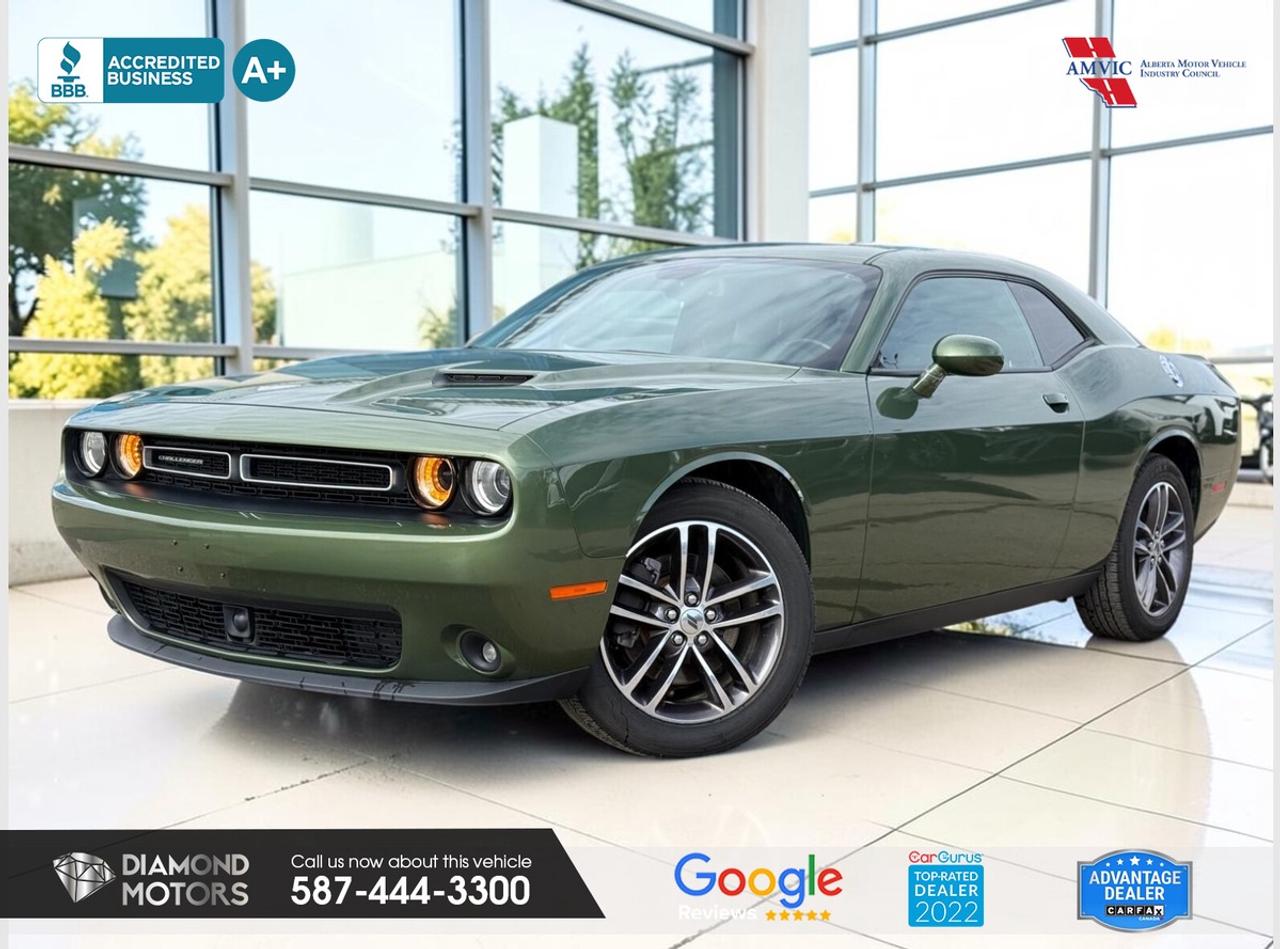 CLEARANCE PRICED  PRICED TO MOVE <br/> <br/> <br/> LIMITED TIME at Diamond Motors <br/> Drive away with a FREE 1-Year Warranty + low payments included at Listed Price. T&Cs Apply. <br/> <br/> <br/> Now Available: 2019 Dodge Challenger SXT AWD Green has 89,047 KM on it. 3.6L 6 Cylinder Engine engine, All Wheel Drive, Automatic transmission, 5 Seater passengers, on special price for $29,900.00. <br/> <br/> <br/> NO ACCIDENTS, ONE OWNER, LOW KILOMETERS, LEATHER, NAVIGATION, HEATED SEATS, HEATED STEERING WHEEL, REMOTE STARTER, LANE ASSIST, ADAPTIVE CRUISE CONTROL, BLIND SPOT MONITORING, APPLE CARPLAY, WIRELESS ANDROID AUTO, , KEYLESS ENTRY, SUNROOF, PUSH START, AWD, POWER SEATS, COOL SEATS, DUAL CLIMATE CONTROL AND MUCH MORE!!!!! <br/> Book your appointment today for Test Drive. We offer contactless Test drives & Virtual Walkarounds. Stock Number: 261071 <br/> Disclosure: This vehicle was previously registered in BC. Vehicle has passed all required inspections in Alberta. <br/> At Diamond Motors, we are dedicated to providing you with an outstanding car-buying experience, offering quality pre-owned vehicles at prices that fit your budget. Our transparent and honest approach means you can expect straightforward guidance without any high-pressure sales tactics. We believe in building lasting relationships with our customers by offering personalized service tailored to your needs. From the moment you step onto our lot, our team is here to support you every step of the way, ensuring you leave confident in your decision. Trust, integrity, and customer satisfaction are the foundation of everything we do. <br/> <br/> <br/> Why Choose Diamond Motors?<br/> <br/> Certified Pre-Owned Vehicles <br/> Family Owned & Operated <br/> 100+ Vehicles in Stock <br/> Finance & Extended Warranty Available <br/> Transparent Pricing <br/> Inspection & Carfax Provided <br/> No-Pressure Buying Experience <br/> Full Disclosure Guaranteed <br/> Top Google Rated Dealership <br/> Trade-Ins Welcome <br/> AMVIC Licensed & BBB Accredited <br/> CarGurus Top-Rated Dealer (2022 & 2024) <br/> <br/> <br/> Phone to schedule an appointment @ 587-444-3300 or simply browse our inventory online www.diamondmotors.ca or come and see us at our location at <br/> 3403 93 street NW, Edmonton, T6E 6A4 <br/> <br/> <br/> To view the rest of our inventory: <br/> www.diamondmotors.ca/inventory <br/> <br/> <br/> This dealership provides all required disclosures in accordance with AMVIC regulations. A completed Mechanical Fitness Assessment and its associated inspection work order will be supplied with every vehicle. A Carfax (or equivalent) vehicle history report will also be provided, including available information on previous damage, accident history, stolen or salvage status, and jurisdictional records. <br/> Customers are encouraged to review all vehicle features, options, and equipment for accuracy prior to purchase. <br/>