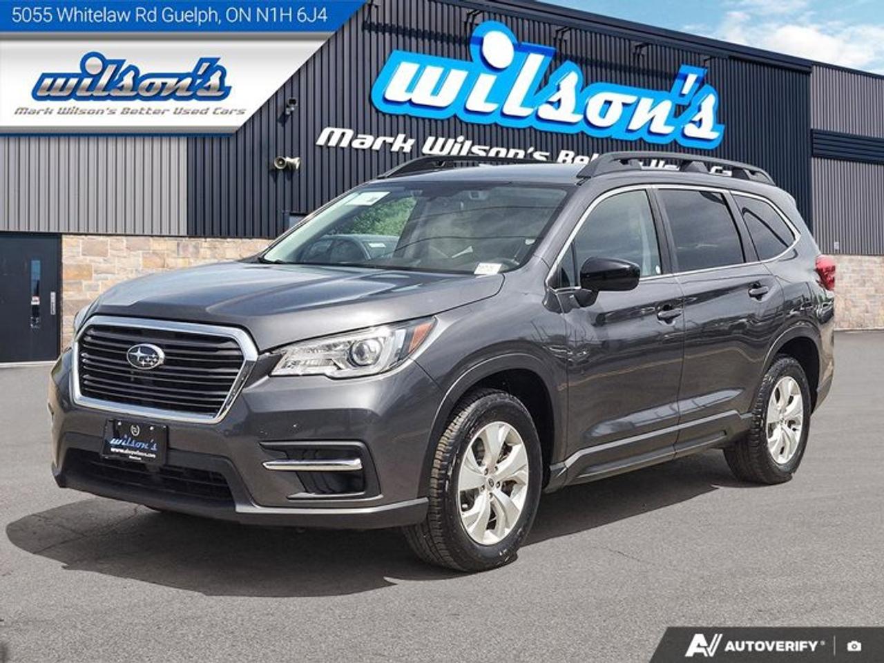 Come see this certified 2021 Subaru Ascent Convenience AWD | 7 Passenger | Adaptive Cruise | Heated Seats | Power Seat & More !. Its Automatic transmission and 2.4 L engine will keep you going. This Subaru Ascent comes equipped with these options: Air Conditioning, Adaptive Cruise, 7 Passenger, Heated Seats, Tilt Steering Wheel, Steering Radio Controls, Power Windows, Power Locks, Traction Control, and Power Mirrors. See it for yourself at Mark Wilsons Better Used Cars, 5055 Whitelaw Road, Guelph, ON N1H 6J4.MASSIVE SELECTION: 500+ vehicles in ONE LOCATION, all Live Market Priced for the best value!STRAIGHTFORWARD & TRANSPARENT PRICING: Our Advertised Price INCLUDES:Safety Certification! (No separate certification fee upcharge).FREE Carfax History Report!NO upcharge for paying cash!CONFIDENCE & PEACE OF MIND: 30-Day/3,000 km Warranty INCLUDED! Plus a 5-Day Exchange Privilege!*EASY FINANCING: Better-than-bank rates, $0 Down, and 3 Months No Payments available OAC. BAD CREDIT APPROVED HERE!WE BUY CARS: Get Top Dollar for your trade, or sell us your vehicle for CASH even if you dont buy ours!www.shopwilsons.comAn Honest, Transparent Buying Experience. Trusted in business since 1961!(Cash Prices Exclude HST and Licensing Fees only.)