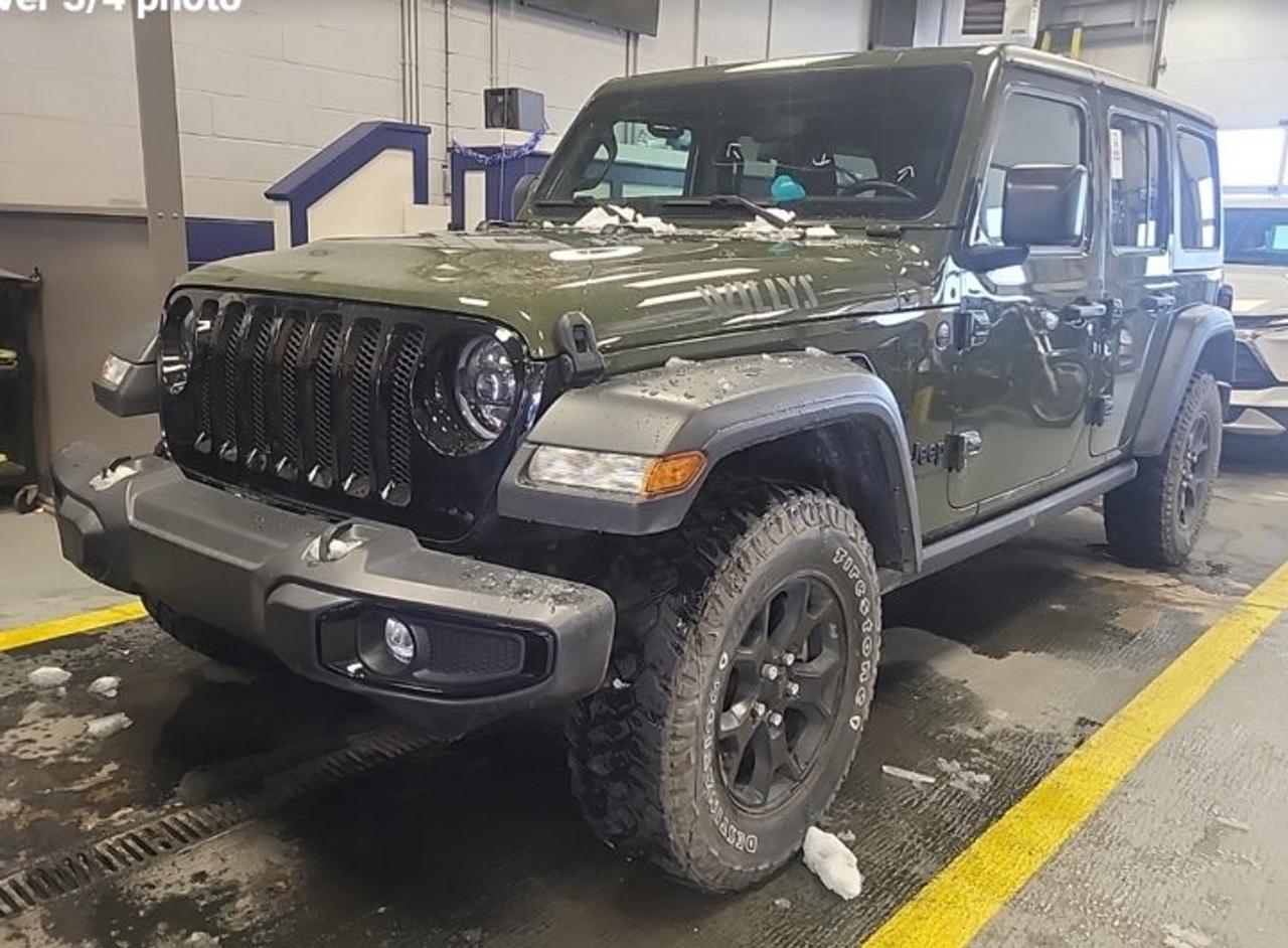 Come see this certified 2023 Jeep Wrangler Willys 4X4 | 3.6L | 6-Speed Manual | Heated Wheel + Seats | Tow Pkg | Proximity Key | and More !. Its Manual transmission and 3.6 L engine will keep you going. This Jeep Wrangler comes equipped with these options: Tow Package, Reverse Camera, Heated Steering Wheel, Air Conditioning, Heated Seats, Tilt Steering Wheel, Steering Radio Controls, Power Windows, Power Locks, and Traction Control. Test drive this vehicle at Mark Wilsons Better Used Cars, 5055 Whitelaw Road, Guelph, ON N1H 6J4.MASSIVE SELECTION: 500+ vehicles in ONE LOCATION, all Live Market Priced for the best value!STRAIGHTFORWARD & TRANSPARENT PRICING: Our Advertised Price INCLUDES:Safety Certification! (No separate certification fee upcharge).FREE Carfax History Report!NO upcharge for paying cash!CONFIDENCE & PEACE OF MIND: 30-Day/3,000 km Warranty INCLUDED! Plus a 5-Day Exchange Privilege!*EASY FINANCING: Better-than-bank rates, $0 Down, and 3 Months No Payments available OAC. BAD CREDIT APPROVED HERE!WE BUY CARS: Get Top Dollar for your trade, or sell us your vehicle for CASH even if you dont buy ours!www.shopwilsons.comAn Honest, Transparent Buying Experience. Trusted in business since 1961!(Cash Prices Exclude HST and Licensing Fees only.)