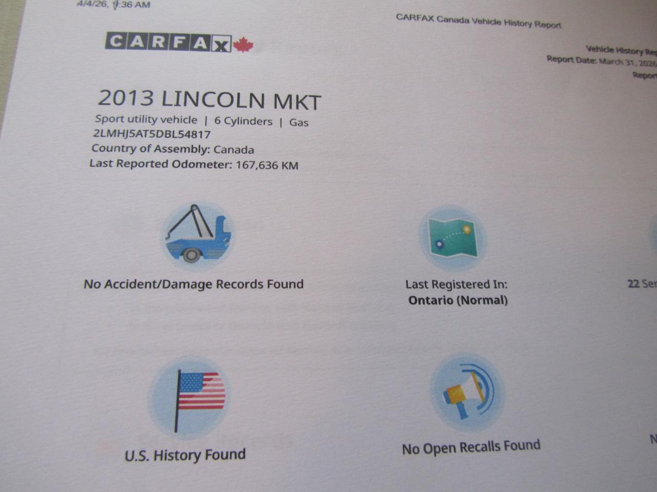 2013 Lincoln MKT 4dr Wgn 3.5L AWD EcoBoost Photo