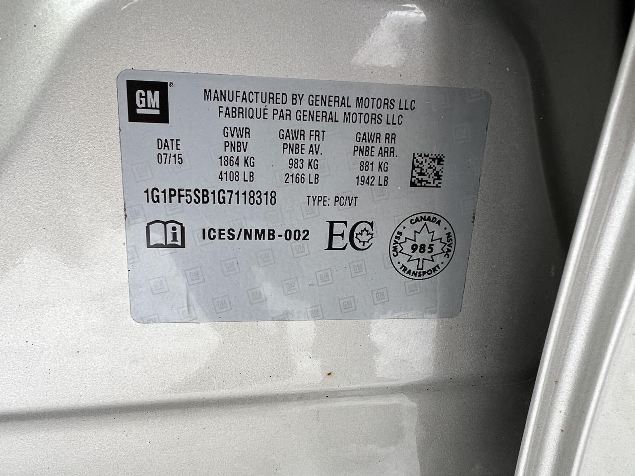 2016 Chevrolet Cruze Limited 2LT Photo