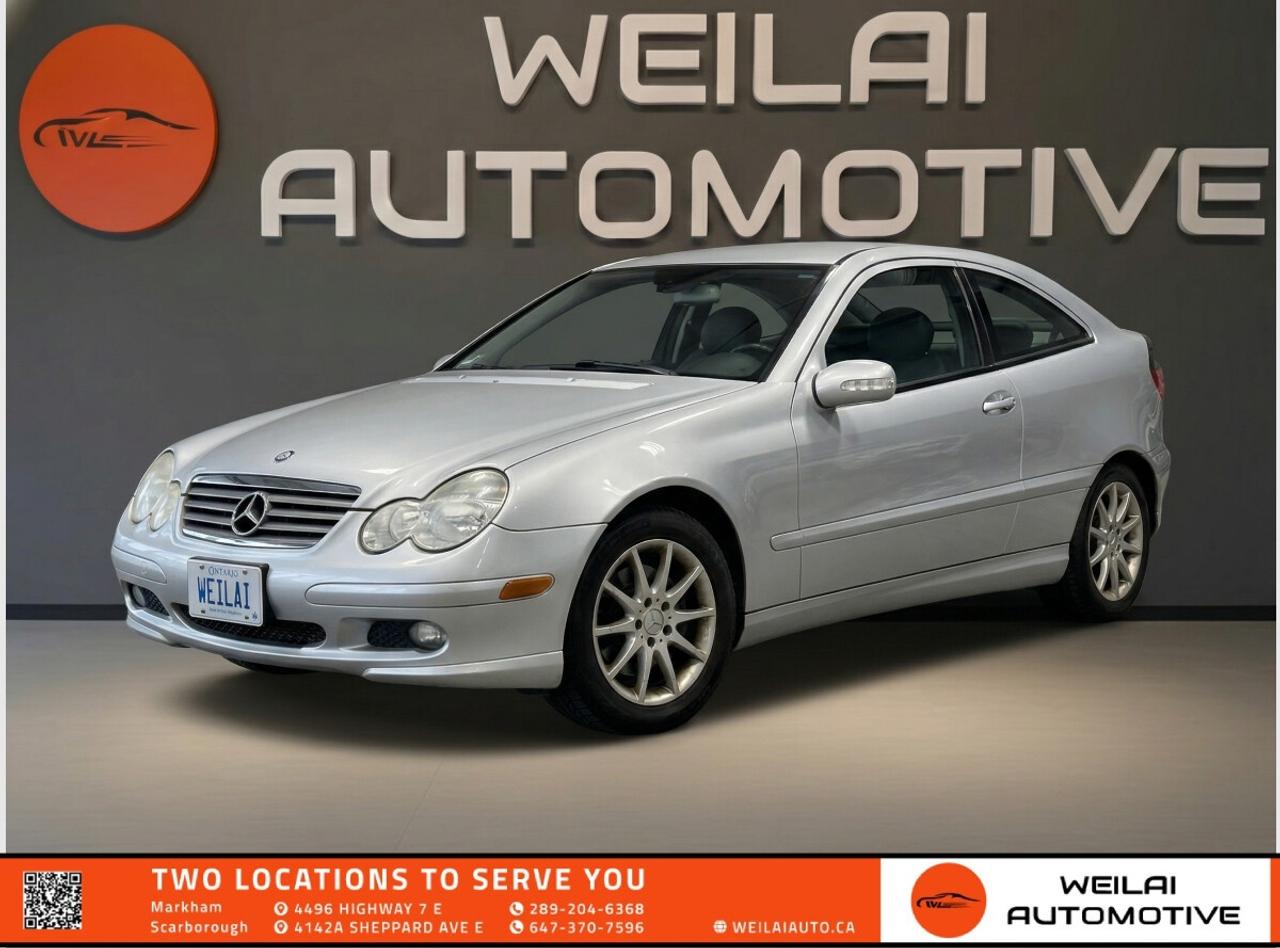 3.2L V6 Engine | Rear-Wheel Drive Dynamics | Premium Leather Interior | Panoramic Glass Sunroof | Bose Premium Audio System | Low credit? No credit? Established Credit? We accept ALL!!! - Contact Us Today!Test Drive the 2003 Mercedes-Benz C-Class C320 Sport Coupe Today! The 2003 Mercedes-Benz C320 Sport Coupe is a rare and exciting find, blending renowned German engineering with a distinctive, sporty hatchback design. Equipped with a robust 3.2-liter V6 engine, this coupe delivers a dynamic driving experience with smooth power delivery and sharp rear-wheel-drive handling. Its compact footprint makes it perfect for navigating through the Greater Toronto Area, while the luxurious and well-appointed interior ensures every journey is comfortable and refined. This is the perfect blend of performance, practicality, and premium comfort. <br/> <br/> <br/> PerformanceEngine: 3.2L V6 <br/> Horsepower: 215 hp <br/> Torque: 221 lb-ft <br/> Transmission: 5-Speed Automatic <br/> Drivetrain: RWD <br/> Exterior17-inch 7-spoke alloy wheels <br/> Distinctive sport coupe hatchback design with integrated rear spoiler <br/> Heated power-adjustable side mirrors <br/> Front fog lights <br/> Panoramic glass sunroof <br/> InteriorPremium leather upholstery <br/> Heated front sport seats with power adjustments <br/> Dual-zone automatic climate control <br/> Leather-wrapped multifunction steering wheel <br/> 60/40 split-folding rear seats for versatile cargo space <br/> TechnologyPremium Bose sound system <br/> AM/FM radio with CD player <br/> Steering wheel-mounted audio controls <br/> Remote keyless entry system <br/> Auto-dimming rearview mirror <br/> Safety4-wheel disc brakes with Anti-lock Braking System <br/> Electronic Stability Program <br/> Dual front airbags and side-impact airbags <br/> Perimeter security system <br/> Acceleration Slip Regulation <br/> Approximate Fuel EfficiencyCity: 13.8 L/100 km <br/> Highway: 9.4 L/100 km! <br/> Hurry in to Weilai Automotive Inc. in Markham today! This unique V6-powered Sport Coupe is an incredibly rare piece of inventory and is already generating a ton of interest. Vehicles with this level of character and pedigree do not sit on our lot for long. Visit us right away to schedule your exclusive test drive and experience this exceptional Mercedes-Benz before it is gone! <br/> <br/> <br/> FINANCINGAt Weilai Automotive Inc., were all about giving everyone a fair shot at owning a quality vehicle, no matter their credit history. Whether youre grappling with credit challenges or have a stellar credit record, we have financing options that cater to you. Your specific financing terms will depend on various factors, including your credit rating. For a personalized finance consultation, a signed consent form is needed. Reach out to schedule your appointment today. <br/> WEILAI CERTIFIED PRE-OWNED PROGRAM:*Full Detailing Package <br/> Comprehensive Certification Package <br/> Safety Certification <br/> Financing Available <br/> Extended Warranty Available <br/> Available for only $899 <br/> Weilai Certified Pre-Owned Program includes: Full interior detailing, full exterior detailing, meticulous vehicle reconditioning. A comprehensive 60-point safety inspection with additional standards. For example, tire and brake treads must be a minimum of 3.5 mm which is 233% of the Ontario standard of 1.5 mm. Access to a large network of lenders to give you the best approval guaranteed. Option to extend the warranty for up to an additional 6 years for an additional fee. <br/> CARFAX REPORTWe believe in full transparency. All vehicles come with a FREE Carfax report. Please visit our listing on weilaiauto.ca or autotrader.ca to obtain your free Carfax report. <br/> CONTACT NOWWe welcome customers from all over the GTA, including Markham, Scarborough, Barrie, Stouffville, Toronto, Richmond Hill, East Gwillimbury, Aurora, North York, East York, Whitby, Brampton, and the surrounding area. Ready to take the next step? Book an appointment, get more info, or get in touch by calling 289-204-6368 or emailing us at salesmanagers@weilaiauto.ca. <br/> <br/> <br/> FEE DISCLOSUREPrice does not include safety certification, HST, or licensing fees. Safety certification available, see the Weilai Certified Pre-Owned Program for details. <br/> FINANCE SPECIAL PRICE ONLYPricing is based on financing. The listed price includes a $1,000 finance rebate. Choosing an alternative payment method may disqualify this rebate. <br/> VEHICLE CONDITIONThe vehicle has been inspected and reconditioned to a premium pre-owned condition and is ready to be test-driven. However, to comply with OMVICs disclosure requirements, please note that this unit is not currently drivable and not certified until it undergoes safety certification. <br/> DISCLAIMERSPlease note that these details are based on the typical specifications for a given year, make, and model, and actual features may vary for the specific VIN provided. The descriptions above and the contents on this vehicle detail page are generated using AI and VIN decoders, which may contain inaccuracies. They are intended for reference only and may not be entirely reliable. Always check the vehicles actual specifications and refer to the owners manual for the most precise and up-to-date information. While Weilai Automotive Inc. strives to provide accurate information, we will not be responsible for any mistakes made on this page. <br/>