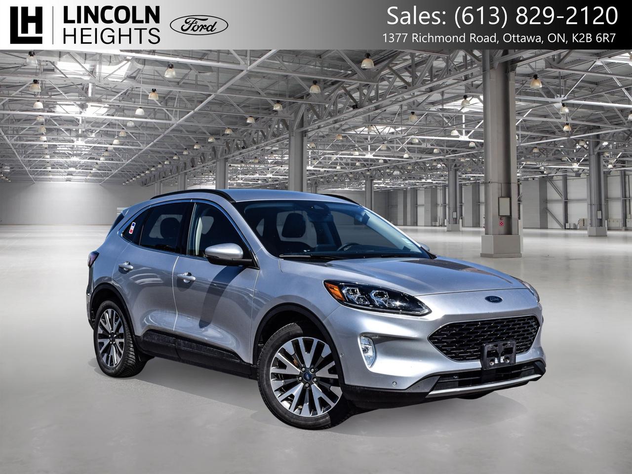 Contact us now: (613) 829-2120  Recent Arrival!      Odometer is 14036 kilometers below market average!    2020 Ford 4D Sport Utility Escape Hybrid Ingot Silver Metallic      FWD 2.5L iVCT      A quality Lincoln Heights Ford Pre Owned Special!, 2.5L iVCT.    Here at Lincoln Heights we offer many options to help you find the vehicle that is right for you! Our New Vehicles come with a 3-year/60,000 km Major Component warranty and a 5-year/100,000 km Powertrain warranty. All of our Used Vehicles come with a Carfax Report and are delivered with a 3-month/5,000 km Major Component warranty or the remainder of the manufacture warranty, whichever is greater. Taxes and licensing extra, contact us at 613-829-2120 for more details!