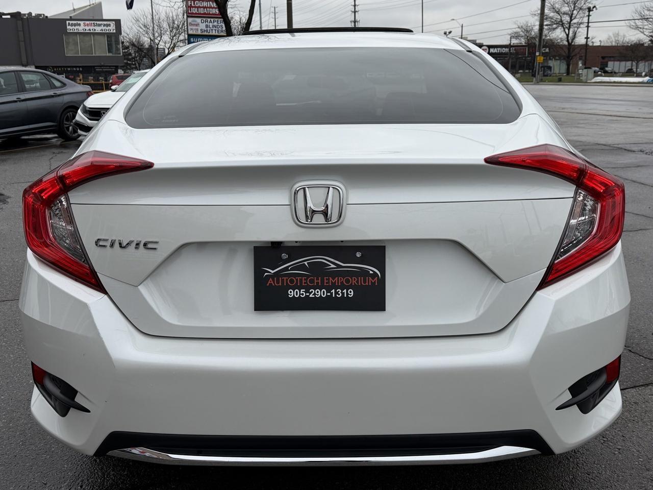 2021 Honda Civic EX Pearl White  Blind Spot Cam   Sunroof   Remote Photo