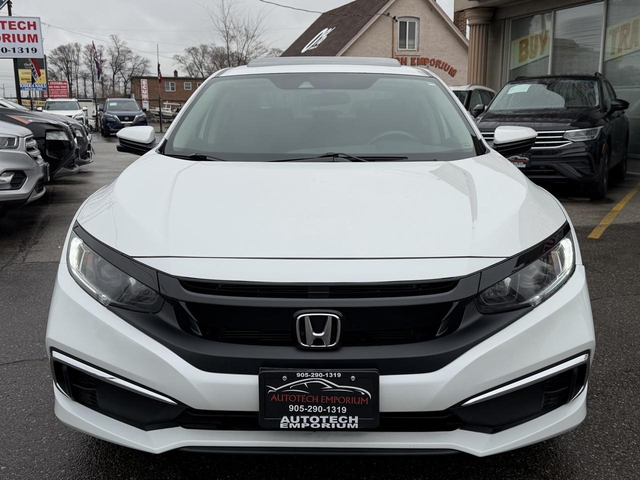 2021 Honda Civic EX Pearl White  Blind Spot Cam   Sunroof   Remote Photo
