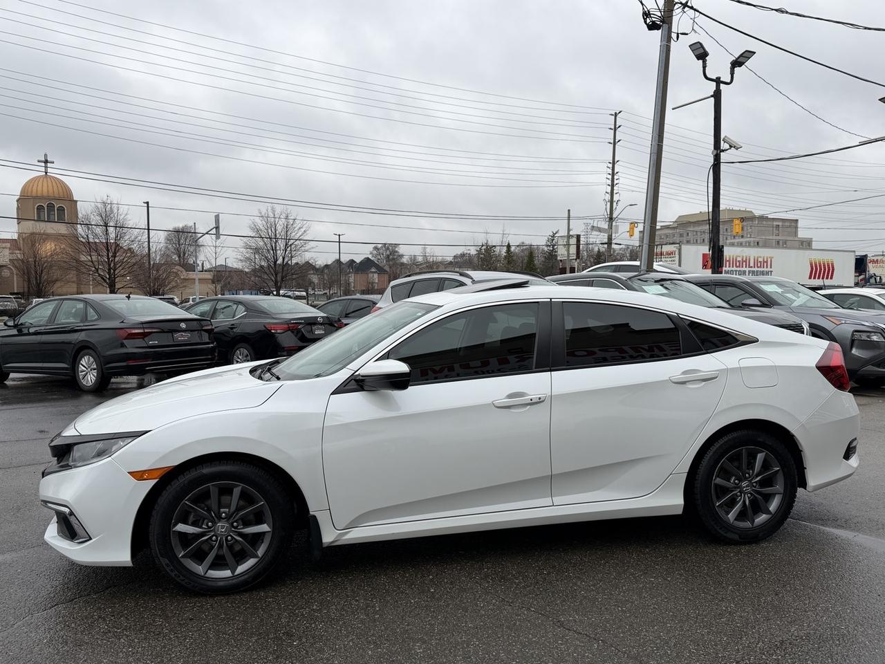 2021 Honda Civic EX Pearl White  Blind Spot Cam   Sunroof   Remote Photo