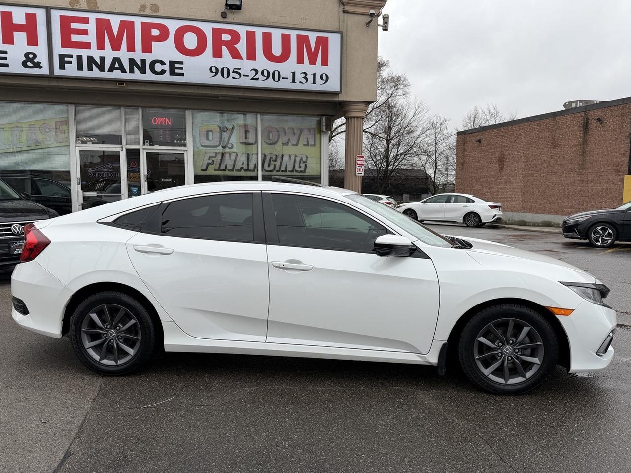 2021 Honda Civic EX Pearl White  Blind Spot Cam   Sunroof   Remote Photo