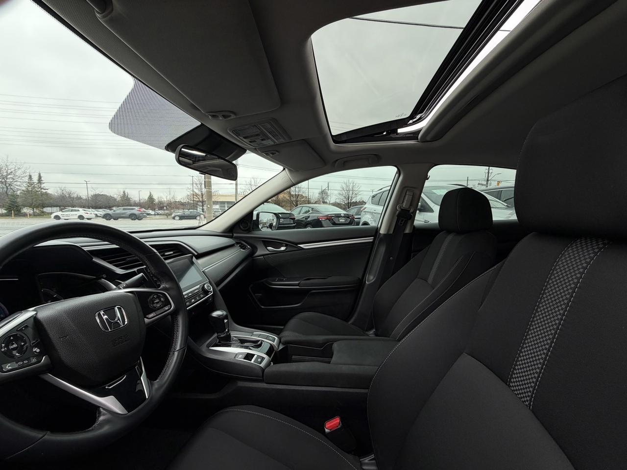 2021 Honda Civic EX Pearl White  Blind Spot Cam   Sunroof   Remote Photo