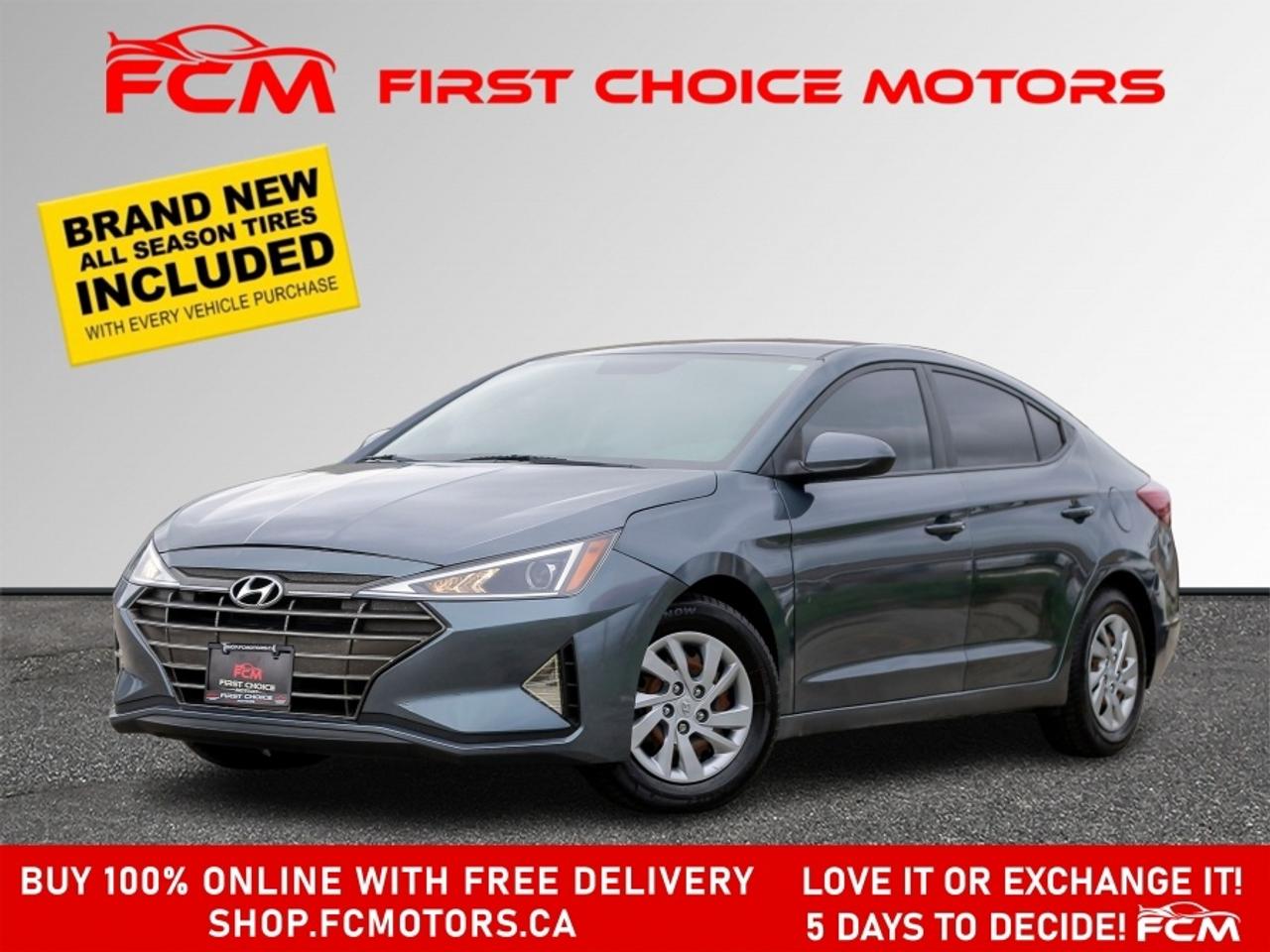 ** ** SPECIAL LIMITED TIME OFFER ** ** PURCHASE ANY VEHICLE THIS WEEK AND RECEIVE 4 BRAND-NEW ALL-SEASON TIRES AT NO ADDITIONAL COST!!! DONT MISS THIS EXCLUSIVE CHANCE TO UPGRADE YOUR RIDE AND STAY PREPARED FOR ANY WEATHER!!!       EXCITING NEWS FROM FIRST CHOICE MOTORS! Our brand-new online showroom is now open to the public, bringing the ultimate car shopping experience right to your fingertips! Enjoy a 100% online car shopping experience, with over 500 certified vehicles in stock, comprehensive protection plans, and thousands of new auto parts & accessories available! Plus, for a limited time, were offering FREE deliveries across Ontario on all vehicle purchases! Dont miss outvisit Shop.fcmotors.ca to find and upgrade your perfect vehicle today!      Welcome to First Choice Motors, the largest car dealership in Toronto of pre-owned cars, SUVs, and vans priced between $5000-$15,000. With an impressive inventory of over 300 vehicles in stock, we are dedicated to providing our customers with a vast selection of affordable and reliable options.       Were thrilled to offer a used 2020 Hyundai Elantra ESSENTIAL, grey color with 102,000km (STK#9709) This vehicle was $14990 NOW ON SALE FOR $13990. It is equipped with the following features:   - Automatic Transmission   - Heated seats   - Bluetooth   - Reverse camera   - Power windows   - Power locks   - Power mirrors   - Air Conditioning      At First Choice Motors, we believe in providing quality vehicles that our customers can depend on. All our vehicles come with a 36-day guarantee on all safety related items. We also offer additional warranty options up to 5 years for our customers who want extra peace of mind.      Furthermore, all our vehicles are sold fully certified with brand new brakes rotors and pads, a fresh oil change, and brand new set of all-season tires installed & balanced. You can be confident that this car is in excellent condition and ready to hit the road.      At First Choice Motors, we believe that everyone deserves a chance to own a reliable and affordable vehicle. Thats why we offer financing options with low interest rates starting at 7.9% O.A.C. Were proud to approve all customers, including those with bad credit, no credit, students, and even 9 socials. Our finance team is dedicated to finding the best financing option for you and making the car buying process as smooth and stress-free as possible.      Our dealership is open 7 days a week to provide you with the best customer service possible. We carry the largest selection of used vehicles for sale under $9990 in all of Ontario. We stock over 300 cars, mostly Hyundai, Chevrolet, Mazda, Honda, Volkswagen, Toyota, Ford, Dodge, Kia, Mitsubishi, Acura, Lexus, and more. With our ongoing sale, you can find your dream car at a price you can afford. Come visit us today and experience why we are the best choice for your next used car purchase!      All prices include $22.00 OMVIC Fee.  Excludes, license plates, ownership registration and ONTARIO HST (13%)   *No Credit Card payments can be accepted for Vehicle Purchases*    *No Credit Card payments can be accepted for Vehicle Purchases*