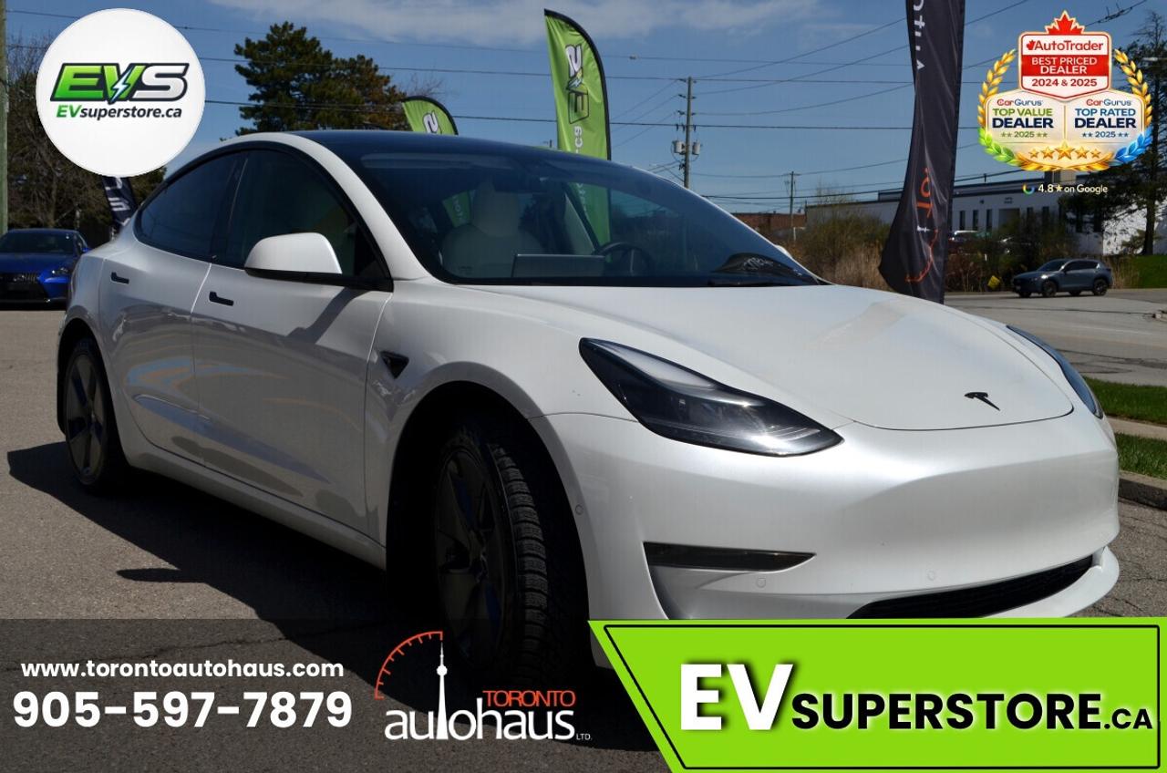 2021 Tesla Model 3 WHITE INT. I 150+ EV's at EVSUPERSTORE.ca Photo3