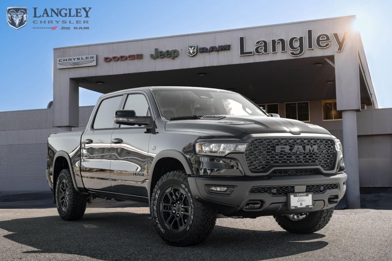 <p><strong>2026 Ram 1500 Rebel 4x4 Crew Cab 5'7" Box</strong></p><p>The 2026 Ram 1500 Rebel is a rugged, off-road-focused pickup that combines the legendary sound and performance of the returning 5.7L HEMI V8 engine with advanced trail-ready capability.</p><ul><li><p>Engine: 5.7L HEMI V8 with eTorque (395 hp, 410 lb-ft torque)</p></li><li><p>Drivetrain: 4x4 with electronic locking rear axle</p></li><li><p>Max Towing Capacity: 11,330 lbs</p></li><li><p>Infotainment: Uconnect 5 with 12-inch touchscreen display</p></li><li><p>Suspension: Off-road performance-tuned suspension with 1-inch factory lift</p></li></ul><p>Come book a test drive at Langley Chrysler, conveniently located in Langley, British Columbia.</p>*All new vehicle purchases are plus the PDI accessory installs and any price increases provided by the manufacturer. For trucks the accessories will include wheel locks, spray-in liners, and mud flaps. For all other vehicles, wheel locks are standard, other equipment may apply. Confirm with the dealer.

<p>*All prices are net of all manufacturer incentives and/or rebates and are subject to change by the manufacturer without notice. All prices plus applicable taxes, applicable environmental recovery charges, documentation of $599 and full tank of fuel surcharge of $76 if a full tank is chosen.<br />Other items available that are not included in the above price:<br />Tire & Rim Protection and Key fob insurance starting from $599<br />Service contracts (extended warranties) for up to 7 years and 200,000 kms starting from $599<br />Custom vehicle accessory packages, mudflaps and deflectors, tire and rim packages, lift kits, exhaust kits and tonneau covers, canopies and much more that can be added to your payment at time of purchase<br />Undercoating, rust modules, and full protection packages starting from $199<br />Flexible life, disability and critical illness insurances to protect portions of or the entire length of vehicle loan?im?im<br />Financing Fee of $500 when applicable<br />Prices shown are determined using the largest available rebates and incentives and may not qualify for special APR finance offers. See dealer for details. This is a limited time offer.</p>