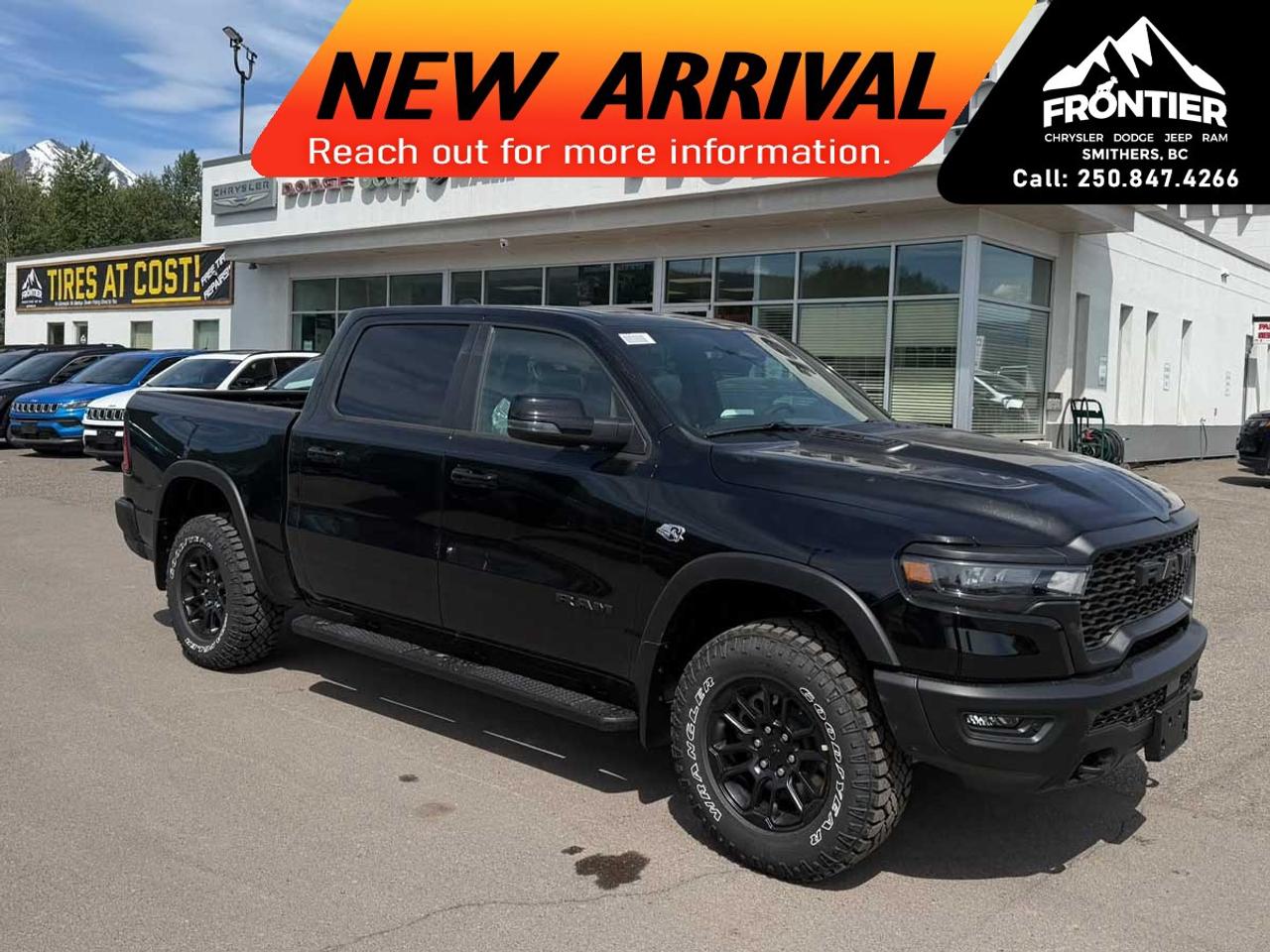 <p>The 2026 Ram 1500 Rebel 4x4 Crew Cab is built for drivers who want off-road capability, bold styling, and everyday comfort all in one truck.</p><p>Under the hood, this Rebel is powered by a <strong>5.7L HEMI® V8 engine paired with an automatic transmission</strong>, delivering strong performance and proven capability whether youre on the highway or off the beaten path. The <strong>4x4 system</strong> ensures confidence in all conditions, from job sites to backcountry adventures.</p><p>Designed with an aggressive edge, the Rebel stands out with its rugged styling and off-road-inspired design, making a statement wherever it goes.</p><p>Inside the spacious Crew Cab, youll find a well-equipped interior with modern technology and comfort features including <strong>air conditioning, heated seats, navigation system, Bluetooth® connectivity, smart device integration, power seats, power windows, remote start, and a Wi-Fi hotspot</strong> to keep you connected on every drive.</p><p>Safety and convenience are well covered with features like a <strong>backup camera, brake assist, lane assist, parking sensors, and keyless entry</strong>, helping make every trip easier and more confident.</p><p>With its powerful V8 performance, off-road capability, and refined interior, the 2026 Ram 1500 Rebel is ready for work, play, and everything in between.</p><p>Please confirm all vehicle details and features with our sales team and start the buying process today at Frontier Chrysler Dodge Jeep Ram Ltd., proudly serving Smithers, BC and surrounding area.</p>