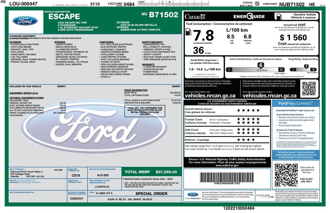 2022 Ford Escape SEL INCOMING Photo3