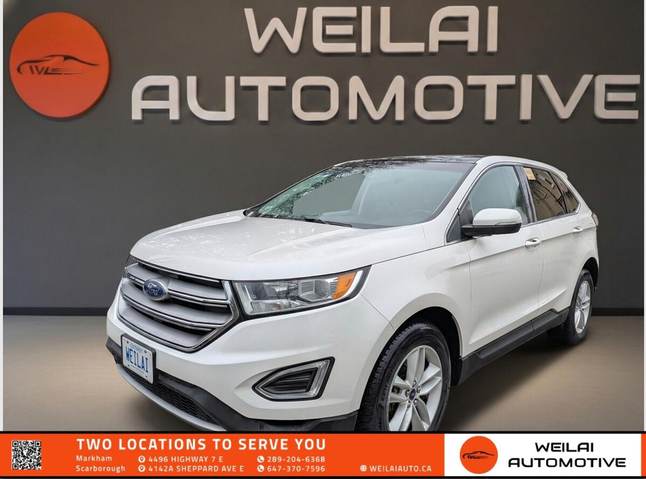 2.0L EcoBoost Engine | Rear View Camera | Intelligent Access with Push Button Start | SYNC Voice Recognition | 18 Inch Aluminum Wheels | Low credit? No credit? Established Credit? We accept ALL!!! - Contact Us Today!Test Drive the 2017 Ford Edge SE Today! This 2017 Ford Edge is the perfect midsize SUV for navigating the streets of Markham and beyond, offering a fantastic balance of turbocharged performance and everyday utility. With its spacious cabin, responsive handling, and impressive fuel efficiency, this vehicle is ready to tackle your daily commute or your next family road trip across Ontario. This unit is moving fast, so do not wait to experience this capable SUV. <br/> Performance: Engine: 2.0L Twin-Scroll EcoBoost 4 Cylinder  Horsepower: 245 hp  Torque: 275 lb-ft  Transmission: 6 Speed SelectShift Automatic with Paddle Shifters  Drivetrain: Front Wheel Drive <br/> Exterior: 18 inch Sparkle Silver painted aluminum wheels  Bi functional halogen projector headlamps  LED tail lamps  Dual brushed stainless steel exhaust tips  Active Grille Shutters  Body colour rear spoiler  Privacy glass on rear doors and windows  Black power side view mirrors with integrated blind spot mirrors <br/> Interior: Cloth bucket seats with driver manual lumbar support  60 40 split fold flat rear seat with armrest  Manual tilt and telescoping steering column  Four 12V powerpoints  Overhead console with sunglasses holder  Cargo management system with cargo net hooks  Power windows with driver and front passenger one touch up and down  Cabin air filter <br/> Technology: SYNC enhanced voice recognition communication and entertainment system  Rear View Camera  Intelligent Access with Push Button Start  AM FM Stereo with Single CD Player and MP3 capability  Smart Charging USB Port  4.2 inch LCD screen in centre stack  Steering wheel mounted cruise and audio controls <br/> Safety: AdvanceTrac with Roll Stability Control and Curve Control  Personal Safety System with dual stage front airbags  Safety Canopy System with side curtain airbags and rollover sensor  SOS Post Crash Alert System  Tire Pressure Monitoring System  MyKey technology to encourage responsible driving  Rear Door Child Safety Locks <br/> Approximate Fuel Efficiency: City: 11.3 L/100 km  Highway: 7.9 L/100 km! <br/> This hot inventory will not last long on our lot. Visit Weilai Automotive Inc. in Markham immediately to see this Ford Edge in person. Call us now to schedule your appointment and drive this SUV home today! <br/> <br/> <br/> FINANCINGAt Weilai Automotive Inc., were all about giving everyone a fair shot at owning a quality vehicle, no matter their credit history. Whether youre grappling with credit challenges or have a stellar credit record, we have financing options that cater to you. Your specific financing terms will depend on various factors, including your credit rating. For a personalized finance consultation, a signed consent form is needed. Reach out to schedule your appointment today. <br/> WEILAI CERTIFIED PRE-OWNED PROGRAM* Full Detailing Package  Comprehensive Certification Package  Safety Certification  Financing Available  Extended Warranty Available  Available for only $899 <br/> *Weilai Certified Pre-Owned Program includes: Full interior detailing, full exterior detailing, meticulous vehicle reconditioning. A comprehensive 60-point safety inspection with additional standards. For example, tire and brake treads must be a minimum of 3.5 mm which is 233% of the Ontario standard of 1.5 mm. Access to a large network of lenders to give you the best approval guaranteed. Option to extend the warranty for up to an additional 6 years for an additional fee. <br/> CARFAX REPORTWe believe in full transparency. All vehicles come with a FREE Carfax report. Please visit our listing on weilaiauto.ca or autotrader.ca to obtain your free Carfax report. <br/> CONTACT NOWWe welcome customers from all over the GTA, including Markham, Scarborough, Barrie, Stouffville, Toronto, Richmond Hill, East Gwillimbury, Aurora, North York, East York, Whitby, Brampton, and the surrounding area. Ready to take the next step? Book an appointment, get more info, or get in touch by calling 647-370-7596 or emailing us at scmanagers@weilaiauto.ca. <br/> <br/> <br/> FEE DISCLOSURE: Price does not include safety certification, HST, or licensing fees. Safety certification available, see the Weilai Certified Pre-Owned Program for details. <br/> FINANCE SPECIAL PRICE ONLY: Pricing is based on financing. The listed price includes a $1,000 finance rebate. Choosing an alternative payment method may disqualify this rebate. <br/> VEHICLE CONDITION: The vehicle has been inspected and reconditioned to a premium pre-owned condition and is ready to be test-driven. However, to comply with OMVICs disclosure requirements, please note that this unit is not currently drivable and not certified until it undergoes safety certification. <br/> DISCLAIMERS: Please note that these details are based on the typical specifications for a given year, make, and model, and actual features may vary for the specific VIN provided. The descriptions above and the contents on this vehicle detail page are generated using AI and VIN decoders, which may contain inaccuracies. They are intended for reference only and may not be entirely reliable. Always check the vehicles actual specifications and refer to the owners manual for the most precise and up-to-date information. While Weilai Automotive Inc. strives to provide accurate information, we will not be responsible for any mistakes made on this page. <br/>