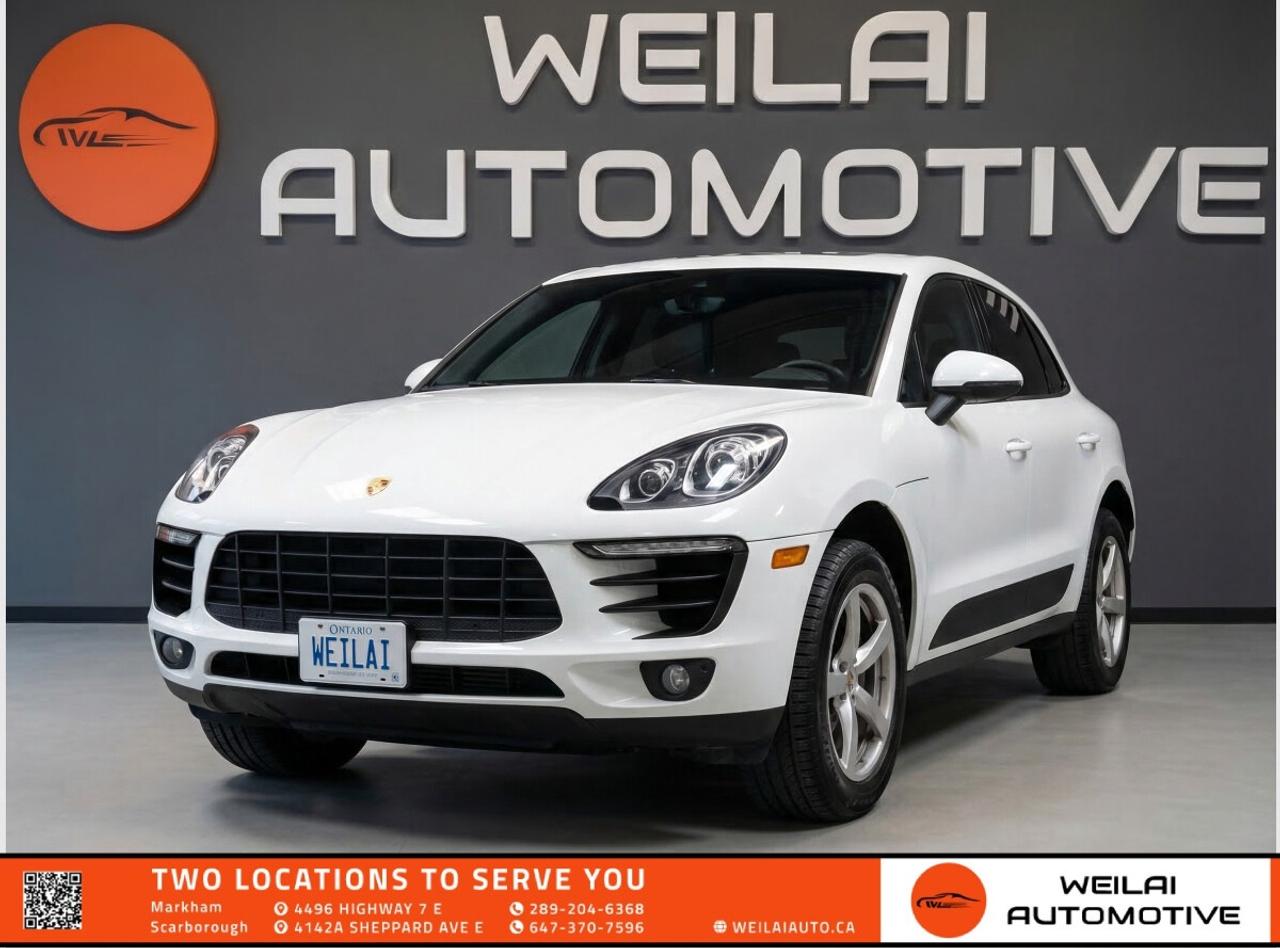 | Heated Front Seats | ParkAssist with Reversing Camera | 7-Speed PDK Automatic | Low credit? No credit? Established Credit? We accept ALL!!! - Contact Us Today!Test Drive the 2018 Porsche Macan Today! Experience the perfect blend of sports car performance and everyday practicality in this stunning luxury compact SUV. The 2018 Porsche Macan delivers an exhilarating driving experience with its precise handling, premium interior comfort, and iconic Porsche design. Whether you are navigating the streets of Markham or embarking on a weekend getaway across Ontario, this Macan offers the versatility and dynamic capability you expect from a world-class German engineered vehicle. <br/> Performance: <br/>  Engine: 2.0L Turbocharged Inline-4 <br/>  Horsepower: 252 hp <br/>  Torque: 273 lb-ft <br/>  Transmission: 7-Speed PDK Automatic <br/>  Drivetrain: AWD <br/> Exterior: <br/>  Panoramic Roof System <br/>  Bi-Xenon Headlights with Porsche Dynamic Light System <br/>  18-Inch Macan Alloy Wheels <br/>  Automatic Power Tailgate <br/>  LED Taillights with 3D Design <br/> Interior: <br/>  Heated Front Seats <br/>  8-Way Power Adjustable Front Seats <br/>  Three-Zone Automatic Climate Control <br/>  Premium Leather and Alcantara Seating Surfaces <br/>  Multifunction Sport Steering Wheel with Paddle Shifters <br/> Technology: <br/>  Porsche Communication Management with 7-Inch Touchscreen <br/>  Integrated Navigation System <br/>  Apple CarPlay Compatibility <br/>  Bluetooth Hands-Free Mobile Phone Connection <br/>  Premium 10-Speaker Audio System <br/> Safety: <br/>  ParkAssist Front and Rear with Reversing Camera <br/>  Lane Departure Warning <br/>  Porsche Stability Management <br/>  Advanced Airbag System with Side Impact Protection <br/>  Tire Pressure Monitoring System <br/> Approximate Fuel Efficiency: <br/>  City: 11.6 L/100 km <br/>  Highway: 9.3 L/100 km! <br/> This exceptional 2018 Porsche Macan is a highly sought-after model in our current inventory and it will not stay on our lot for long. Premium luxury SUVs in this pristine condition move incredibly fast. Do not miss your chance to elevate your daily commute. Call us at Weilai Automotive Inc. today to schedule your exclusive test drive before this beautiful Porsche finds its new home! <br/> <br/> <br/> FINANCING: At Weilai Automotive Inc., were all about giving everyone a fair shot at owning a quality vehicle, no matter their credit history. Whether youre grappling with credit challenges or have a stellar credit record, we have financing options that cater to you. Your specific financing terms will depend on various factors, including your credit rating. For a personalized finance consultation, a signed consent form is needed. Reach out to schedule your appointment today. <br/> WEILAI CERTIFIED PRE-OWNED PROGRAM:* <br/>  Full Detailing Package <br/>  Comprehensive Certification Package <br/>  Safety Certification <br/>  Financing Available <br/>  Extended Warranty Available <br/>  Available for only $899 <br/> Weilai Certified Pre-Owned Program includes: Full interior detailing, full exterior detailing, meticulous vehicle reconditioning. A comprehensive 60-point safety inspection with additional standards. For example, tire and brake treads must be a minimum of 3.5 mm which is 233% of the Ontario standard of 1.5 mm. Access to a large network of lenders to give you the best approval guaranteed. Option to extend the warranty for up to an additional 6 years for an additional fee. <br/> CARFAX REPORT: We believe in full transparency. All vehicles come with a FREE Carfax report. Please visit our listing on weilaiauto.ca or autotrader.ca to obtain your free Carfax report. <br/> CONTACT NOW: We welcome customers from all over the GTA, including Markham, Scarborough, Barrie, Stouffville, Toronto, Richmond Hill, East Gwillimbury, Aurora, North York, East York, Whitby, Brampton, and the surrounding area. Ready to take the next step? Book an appointment, get more info, or get in touch by calling 647-370-7596 or emailing us at scmanagers@weilaiauto.ca. <br/> <br/> <br/> FEE DISCLOSURE: Price does not include safety certification, HST, or licensing fees. Safety certification available, see the Weilai Certified Pre-Owned Program for details. <br/> FINANCE SPECIAL PRICE ONLY: Pricing is based on financing. The listed price includes a $1,000 finance rebate. Choosing an alternative payment method may disqualify this rebate. <br/> VEHICLE CONDITION: The vehicle has been inspected and reconditioned to a premium pre-owned condition and is ready to be test-driven. However, to comply with OMVICs disclosure requirements, please note that this unit is not currently drivable and not certified until it undergoes safety certification. <br/> DISCLAIMERS: Please note that these details are based on the typical specifications for a given year, make, and model, and actual features may vary for the specific VIN provided. The descriptions above and the contents on this vehicle detail page are generated using AI and VIN decoders, which may contain inaccuracies. They are intended for reference only and may not be entirely reliable. Always check the vehicles actual specifications and refer to the owners manual for the most precise and up-to-date information. While Weilai Automotive Inc. strives to provide accurate information, we will not be responsible for any mistakes made on this page. <br/>