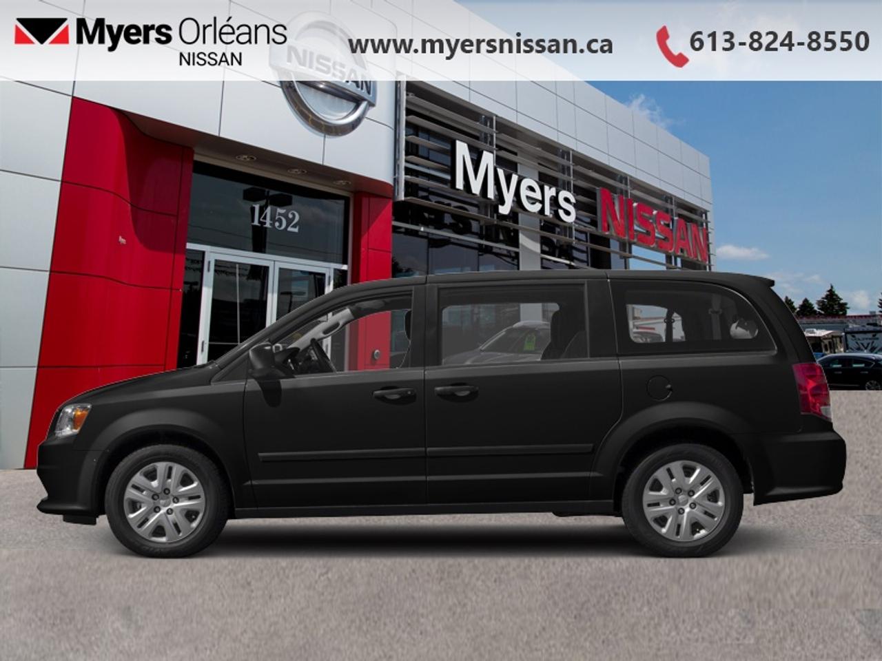 <b>Air Conditioning,  Steering Wheel Audio Control,  Power Windows,  Cruise Control,  Power Locks!</b><br> <br> If a no-nonsense family hauler is what youre after, there are few options better than the Grand Caravan, says Car and Driver. This 2017 Dodge Grand Caravan is fresh on our lot in Orleans. <br> <br>This Dodge Grand Caravan offers drivers unlimited versatility, the latest technology, and premium features. This minivan is one of the most comfortable and enjoyable ways to transport families along with all of their stuff. Dodge designed this for families, and it shows in every detail. Its no wonder the Dodge Grand Caravan is Canadas favorite minivan. Its Black in colour. It has an Automatic transmission and is powered by a smooth engine. It may have some remaining factory warranty, please check with dealer for details. <br> <br> Our Grand Caravans trim level is SXT. This Grand Caravan SXT is an excellent value. It comes with dual-zone air conditioning, steering wheel-mounted audio and cruise control, power front windows, power locks with remote keyless entry, Stow n Go fold-flat second and third row seats, Stow n Place roof rack system, and more! This vehicle has been upgraded with the following features: Air Conditioning, Steering Wheel Audio Control, Power Windows, Cruise Control, Power Locks.<br> To view the original window sticker for this vehicle view this <a href=http://www.chrysler.com/hostd/windowsticker/getWindowStickerPdf.do?vin=2C4RDGBG8HR843511 target=_blank>http://www.chrysler.com/hostd/windowsticker/getWindowStickerPdf.do?vin=2C4RDGBG8HR843511</a>. <br/><br> <br/><br>We are proud to regularly serve our clients and ready to help you find the right car that fits your needs, your wants, and your budget.And, of course, were always happy to answer any of your questions.Proudly supporting Ottawa, Orleans, Vanier, Barrhaven, Kanata, Nepean, Stittsville, Carp, Dunrobin, Kemptville, Westboro, Cumberland, Rockland, Embrun , Casselman , Limoges, Crysler and beyond! Call us at (613) 824-8550 or use the Get More Info button for more information. Please see dealer for details. The vehicle may not be exactly as shown. The selling price includes all fees, licensing & taxes are extra. OMVIC licensed.Find out why Myers Orleans Nissan is Ottawas number one rated Nissan dealership for customer satisfaction! We take pride in offering our clients exceptional bilingual customer service throughout our sales, service and parts departments. Located just off highway 174 at the Jean DÀrc exit, in the Orleans Auto Mall, we have a huge selection of Used vehicles and our professional team will help you find the Nissan that fits both your lifestyle and budget. And if we dont have it here, we will find it or you! Visit or call us today.<br>*LIFETIME ENGINE TRANSMISSION WARRANTY NOT AVAILABLE ON VEHICLES WITH KMS EXCEEDING 140,000KM, VEHICLES 8 YEARS & OLDER, OR HIGHLINE BRAND VEHICLE(eg. BMW, INFINITI. CADILLAC, LEXUS...)<br> Come by and check out our fleet of 40+ used cars and trucks and 120+ new cars and trucks for sale in Orleans.  o~o