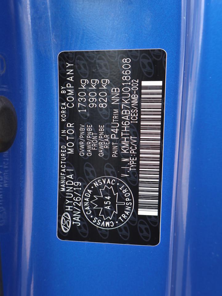 2019 Hyundai Veloster TURBO 6SPEED/SHIFT CERTIFIED *ACCIDENT FREE* CAMERA BLUETOOTH LEATHER HEATED SEATS SUNROOF CRUISE ALLOYS Photo