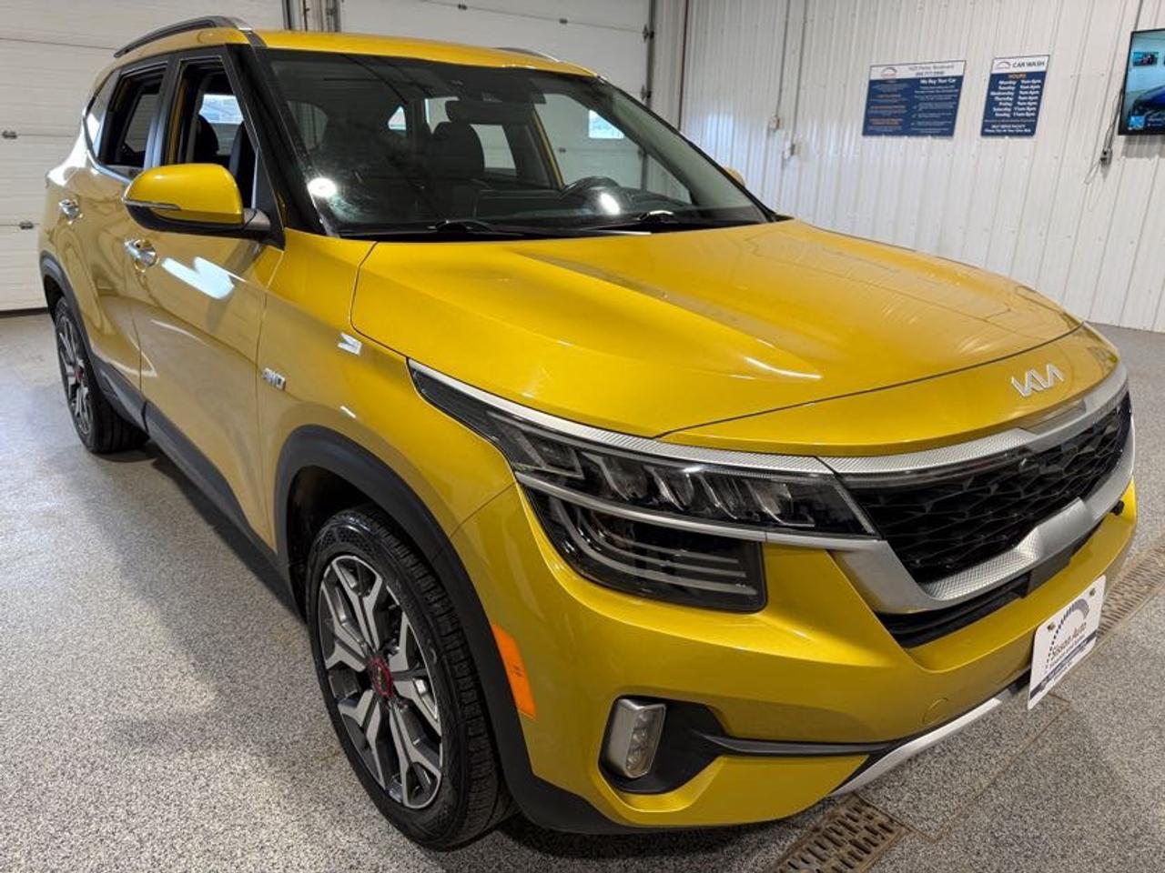 <p data-start=0 data-end=448>Bold Style Meets Premium Everyday Versatility</p><p data-start=0 data-end=448><br data-start=49 data-end=52> Stand out in this 2022 Kia Seltos SX Turbo AWD! Powered by a lively 1.6L turbocharged engine paired with a smooth automatic transmission, this compact SUV delivers an exciting yet efficient drive thats perfect for city streets and highway cruising alike. With AWD confidence, youll enjoy enhanced traction and stability in all weather conditions, making it a smart year-round choice.</p><p data-start=450 data-end=1230>Inside, this Seltos is packed with premium comfort and high-end features designed for every season. Stay comfortable year-round with heated front and rear seats, a heated steering wheel, and cooled front seats for those warmer days. Remote start and push-button start add everyday convenience, while power-adjustable seating helps you find your perfect driving position with ease. The large touchscreen infotainment system keeps everything intuitive and easy to use, while Apple CarPlay and Android Auto provide seamless smartphone integration via Bluetooth or USB. Enjoy crystal-clear sound through the premium Bose audio system, and take advantage of built-in navigation for stress-free trips. A sunroof adds an open-air feel that elevates every drive.</p><p data-start=1232 data-end=1705>Advanced safety and driver assistance technology help keep you confident on every journey. With adaptive cruise control, lane keep assist, blind spot monitoring, parking sensors, and a backup camera, this Seltos is designed to support you in busy traffic, long highway drives, and tight parking situations. Stylish, comfortable, and loaded with premium features, this 2022 Kia Seltos SX Turbo AWD is a standout SUV that delivers big value in a compact package.</p><p data-start=1232 data-end=1705>Includes Hyundai complete manufacturer warranty until October 2026 or 100,000km.</p><p data-start=1707 data-end=2161>At Sisson Auto, we make buying a vehicle a seamless and stress-free experience. Our transparent pricing eliminates haggling and eliminates any hidden fees. To give you peace of mind, we offer a 3-day/600 km No-Hassle Return Policy, a 30-day exchange privilege, minimum warranties with 24-hour roadside assistance, a check for safety recalls, and a complimentary CarFax history report. Plus, home delivery is free within 200 km. Dealer permit #5471.</p><p> </p><p data-start=2163 data-end=2345 data-is-last-node= data-is-only-node=>** This description was written by AI based on information provided about the vehicle. AI can sometimes produce incorrect information. Please confirm all details with the dealership.</p>
