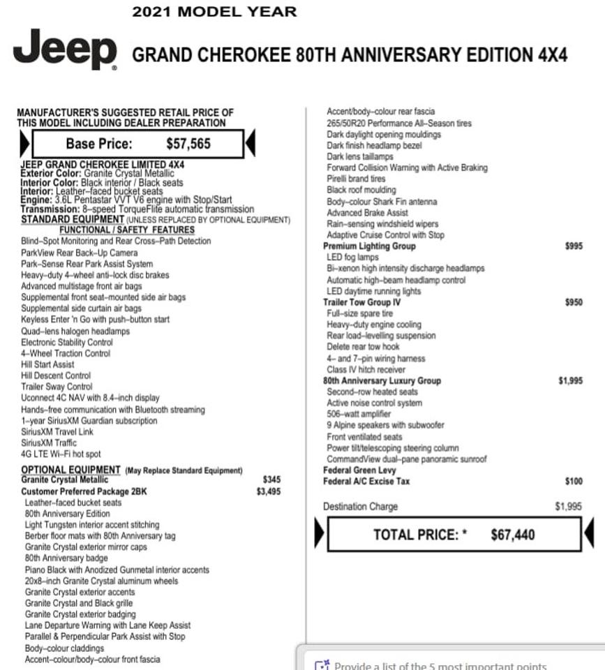 2021 Jeep Grand Cherokee 80th Anniversary Edition - Photo #10