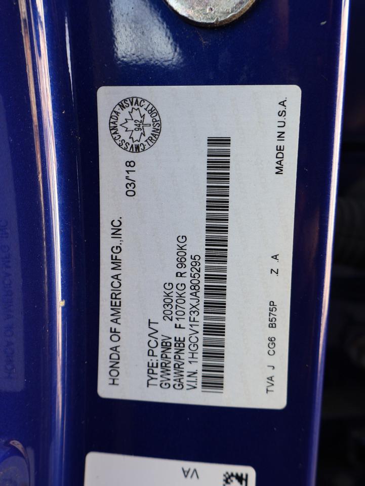 2018 Honda Accord SPORT CERTIFIED *ACCIDENT FREE*HONDA MAINTAIN* CAMERA BLUETOOTH LEATHER HEATED SUNROOF CRUISE ALLOYS Photo