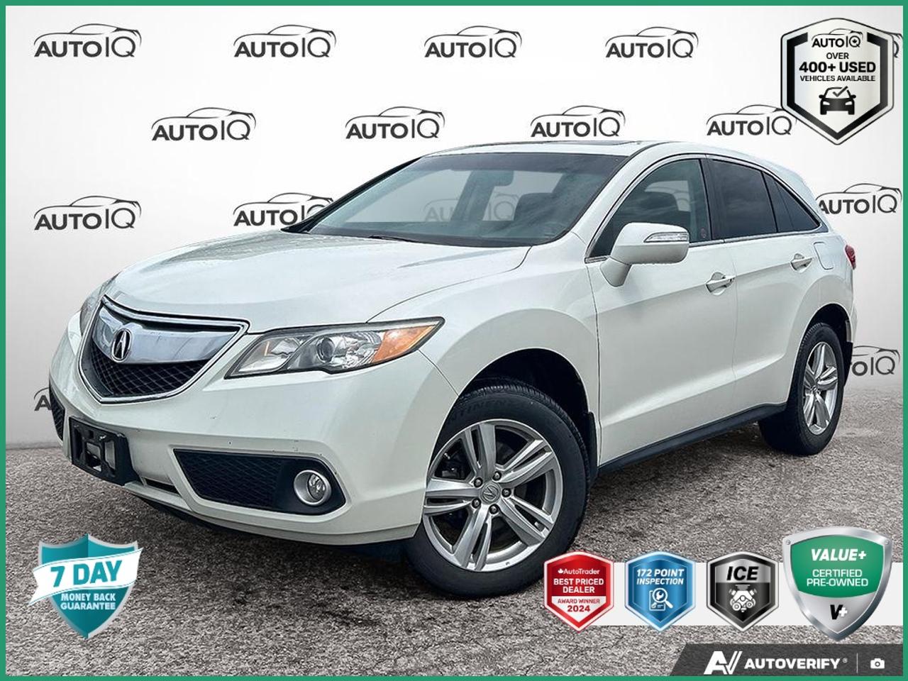 Recent Arrival!<br>CARFAX Canada Low Kilometer<br><br>AWD, 18 Aluminum Alloy Wheels, Exterior Parking Camera Rear, Heated front seats, Memory seat, Navigation System, Power driver seat, Power Liftgate, Power moonroof.<br><br>White Diamond Pearl<br>2015 Acura RDX Technology Package w/Technology Package 4D Sport Utility<br>3.5L V6 SOHC i-VTEC 24V 6-Speed Automatic<br>AWD<br><br><br>Reviews:<br>  * Owners appreciate a roomy and flexible interior, good ride quality, a nicely trimmed and luxurious cabin, a smooth and punchy engine, generous cargo space, and all-weather confidence. The up-level stereo is a feature content favourite, and the LED headlights are commonly reported to be powerful and highly effective after dark. In many owner reviews, the terms well built, high quality and very satisfied come up frequently. Source: autoTRADER.ca<p> </p>

<h4>VALUE+ CERTIFIED PRE-OWNED VEHICLE</h4>

<p>
- 36-point Provincial Safety Inspection<br>
- 172-point inspection combined mechanical, aesthetic, functional inspection including a vehicle report card<br>
- Warranty: 30 Days or 1500 KMS on mechanical safety-related items and extended plans are available<br>
- Complimentary CARFAX Vehicle History Report<br>
- 2X Provincial safety standard for tire tread depth<br>
- 2X Provincial safety standard for brake pad thickness<br>
- 7 Day Money Back Guarantee*<br>
- Market Value Report provided<br>
- Complimentary 3 months SIRIUS XM satellite radio subscription on equipped vehicles<br>
- Complimentary wash and vacuum<br>
- Vehicle scanned for open recall notifications from manufacturer
</p>

<p>SPECIAL NOTE: This vehicle is reserved for AutoIQs retail customers only. Please, No dealer calls. Errors & omissions excepted.</p>

<p>*As-traded, specialty or high-performance vehicles are excluded from the 7-Day Money Back Guarantee Program (including, but not limited to Ford Shelby, Ford mustang GT, Ford Raptor, Chevrolet Corvette, Camaro 2SS, Camaro ZL1, V-Series Cadillac, Dodge/Jeep SRT, Hyundai N Line, all electric models)</p>