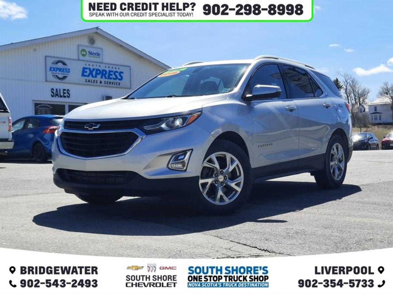 Awards: * JD Power Canada Initial Quality Study Recent Arrival! Silver Ice Metallic 2019 Chevrolet Equinox LT For Sale, Bridgewater AWD 9-Speed Automatic with Overdrive 2.0L Turbocharged Clean Car Fax, AWD, 120-Volt Power Outlet, 2 Rear USB Charging-Only Ports, 2 USB Data Ports, 2 USB Data Ports w/SD Card Reader, 2 USB Ports & Auxiliary Input Jack, 3-Spoke Leather-Wrapped Steering Wheel, 6 Speakers, ABS brakes, Air Conditioning, Alloy wheels, Bluetooth® For Phone, Brake assist, Bumpers: body-colour, Compass, Confidence & Convenience Package, Delay-off headlights, Driver Confidence Package, Driver Convenience Package, Driver door bin, Driver vanity mirror, Dual front side impact airbags, Dual Stainless-Steel Exhaust w/Bright Tips, Dual Zone Automatic Climate Control, Electronic Stability Control, Emergency communication system: OnStar and Chevrolet connected services capable, Factory Installed Trailer Hitch, Front Passenger 4-Way Manual Seat Adjuster, HD Rear Vision Camera, Heated Driver & Front Passenger Seats, Heated front seats, High-Intensity Discharge Headlights, Infotainment Package, Lane Change Alert w/Side Blind Zone Alert, Leather-Wrapped Shift Lever, LT True North Edition, Occupant sensing airbag, Outside Heated Power-Adjustable Mirrors, Outside temperature display, Overhead airbag, Overhead console, Passenger door bin, Passenger vanity mirror, Power steering, Power Sunroof, Power windows, Radio: Chevrolet Infotainment 3 Plus System w/Navi, Rear Cross Traffic Alert, Rear Park Assist w/Audible Warning, Rear Power Liftgate, Rear window defroster, Rear window wiper, Remote keyless entry, Roof rack: rails only, Security system, SiriusXM Satellite Radio, Speed control, Speed-sensing steering, Spoiler, Steering wheel mounted audio controls, Tachometer, Telescoping steering wheel, Traction control, Trailering Equipment, Trip computer, Universal Home Remote, Variably intermittent wipers.