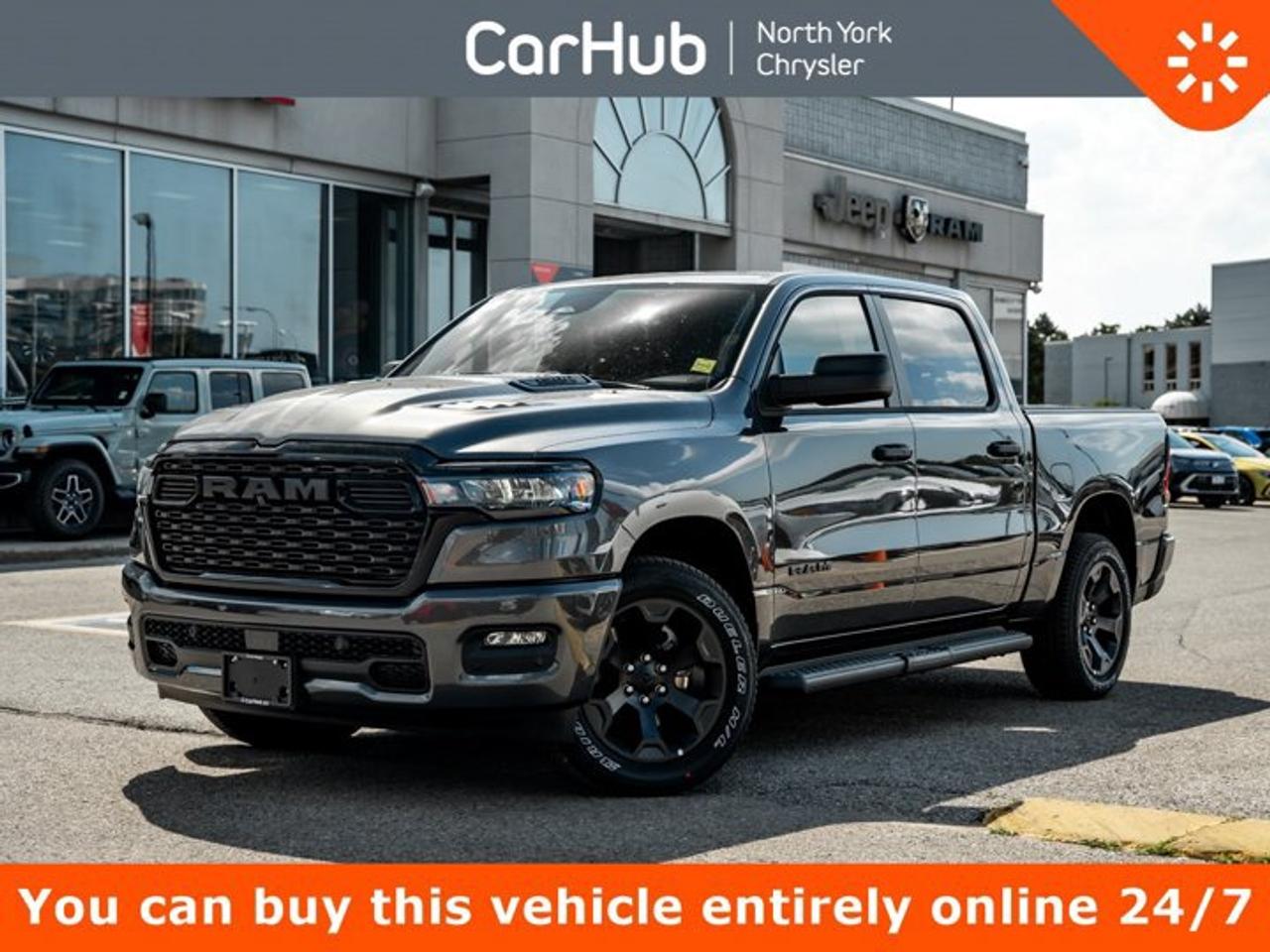 <p> This Ram 1500 delivers a Twin Turbo Regular Unleaded I-6 3.0 L/183 engine powering this Automatic transmission. WHEELS: 20 X 9 ALUMINUM PAINTED CLAD, TRANSMISSION: 8-SPEED AUTOMATIC, TIRES: 275/55R20 OWL ALL-SEASON  (STD). <p>This Ram 1500 Comes Equipped with These Options <br /> QUICK ORDER PACKAGE 21D EXPRESS  -inc: Engine: 3.0L I6 Hurricane SO Twin Turbo ESS, Transmission: 8-Speed Automatic, 6-Month SiriusXM Radio Service, For More Info, Call 888-539-7474, SiriusXM Satellite Radio, Rear Power Sliding Window, Front Centre Seat Cushion Storage, Black Grille w/Body-Colour Surround, Front LED Fog Lamps, Black Interior Accents, Body-Colour Front Bumper, 2nd Row In-Floor Storage Bins, Body-Colour Rear Bumper w/Step Pads, Front & Rear Floor Mats , STEEL SPORT HOOD, REAR WHEELHOUSE LINERS, GVWR: 3,220 KGS (7,100 LBS), GRANITE CRYSTAL METALLIC, ENGINE: 3.0L I6 HURRICANE SO TWIN TURBO ESS  -inc: Aux Battery, 700 Amp Maintenance Free Battery, Active Noise Control System, Supplier Part Tracking, Black Dual Exhaust Tips, GVWR: 3,220 kgs (7,100 lbs), 3.55 Rear Axle Ratio, Start-Stop Dual Battery System, 230 Amp Alternator, BLACK, CLOTH HIGH-BACK FRONT BUCKET SEATS  -inc: Bucket Seats, Full-Length Floor Console, 3 Rear Seat Head Restraints, BLACK MOPAR TUBULAR SIDE STEPS, BLACK EXPRESS EDITION  -inc: Black MOPAR Tubular Side Steps, Wheels: 20 x 9 Aluminum Painted Clad, Anti-Spin Differential Rear Axle, 7 Customizable In-Cluster Display, Black Interior Accents, Black Mesh Grille w/Black Surround, Black Chrome Front Lower Fascia Trim, ANTI-SPIN DIFFERENTIAL REAR AXLE. </p> <p>Drive Happy with CarHub<br>*** All-inclusive, upfront prices  no haggling, negotiations, pressure, or games*** Purchase or lease a vehicle and receive a $1000 CarHub Rewards card for service. *** All available manufacturer rebates have been applied and included in our new vehicle sale price*** Purchase this vehicle fully online on CarHub websites</p> <p>Transparency Statement<br>USED VEHICLES:Online prices and payments are for finance purchases  please note there is a $850 safety certification fee. if not Certified, then as per OMVIC Regulations the vehicle is deemed to be not drivable and Not Certified. Cash purchases for used vehicles have a $2,350 surcharge which includes the safety certification (the finance price + $2,350).NEW VEHICLES:New financed vehicles are subject to an $ 850 Processing Fee. New cars priced at over $100,000 including add-ons or accessories are subject to the additional federal luxury tax.While every effort is taken to avoid errors, technical or human error can occur, so please confirm vehicle features, options, materials, and other specs with your CarHub representative. This can easily be done by calling us or by visiting us at the dealership. CarHub used vehicles come standard with 1 key. If we receive more than one key from the previous owner, we include them with the vehicle. Additional keys may be purchased at the time of sale. Ask your Product Advisor for more details. Payments are only estimates derived from a standard term/rate on approved credit. Terms, rates and payments may vary. Prices, rates and payments are subject to change without notice. Please see our website for more details.</p>