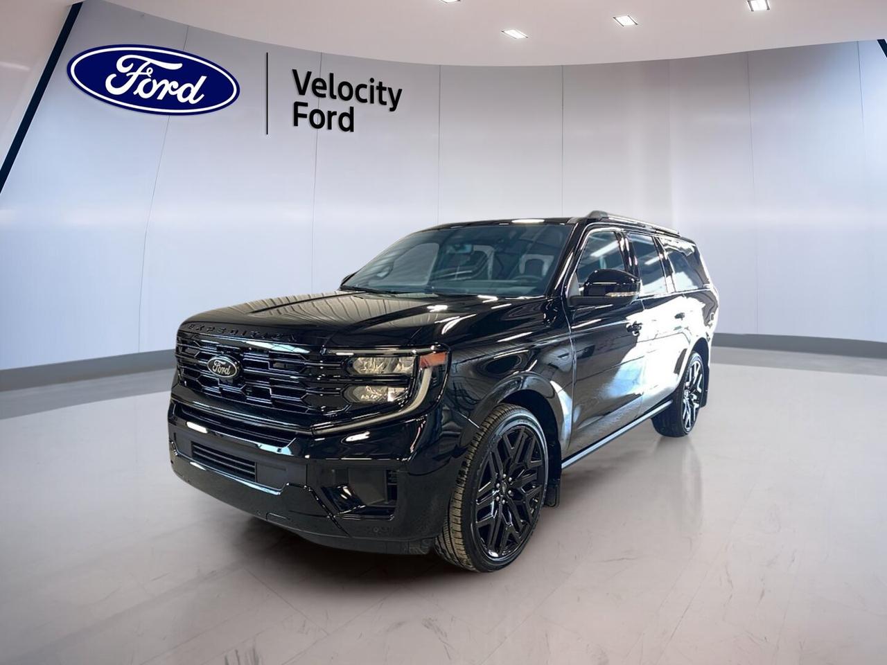 Discover full-size comfort and confident capability in this brand new 2026 Ford Expedition Platinum Max 4x4 at Velocity Ford in Moose Jaw. Finished in Black with a Black interior, this four-door SUV pairs a 3.5-litre unleaded engine with an automatic transmission and four-wheel drive for smooth power and year-round control.

Built for families, travel, and daily ease, the 2026 Ford Expedition Platinum Max 4x4 gives you the space of a long-wheelbase SUV with premium convenience features already equipped. Highlights include a panoramic sunroof, navigation system, heated front and rear seats, remote starter, backup camera, blind spot monitor, and dual-zone automatic climate control.

FEATURES OF THE Expedition Platinum Max 4x4

»» Extended body adds generous rear cargo room
»» Four-wheel drive supports confident all-season traction
»» Panoramic sunroof brightens the roomy cabin
»» Power liftgate helps with daily loading

ADVANCED SAFETY FEATURES

»» Backup camera helps while reversing and parking
»» Blind spot monitor supports safer lane changes
»» Lane departure warning adds highway confidence
»» Side and head airbags enhance protection

PERFORMANCE AND EFFICIENCY

»» 3.5-litre unleaded engine delivers strong performance
»» Automatic transmission provides smooth everyday shifting
»» Four-wheel drive improves traction on rough roads
»» Cruise control supports relaxed highway driving

COMFORT AND CONVENIENCE

»» Heated front seats add cold-weather comfort
»» Heated rear seats keep passengers comfortable
»» Dual-zone automatic climate control balances temperatures
»» Remote starter adds convenience in all seasons

TECHNONOLGY AND CONNECTIVITY

»» Navigation system helps guide every journey
»» Bluetooth integration connects calls and music
»» WiFi hotspot keeps devices connected onboard
»» Satellite radio expands in-vehicle entertainment choices

CARGO SPACE

»» Max body style increases overall cargo capacity
»» Power liftgate makes loading easier every day
»» Four doors allow easy passenger access
»» Spacious cabin suits family travel needs

WHAT OTHER OWNERS LIKE

»» Smooth ride quality on long trips
»» Strong power for highway merging confidence
»» Spacious interior for passengers and cargo
»» Easy-to-use technology for daily driving

This 2026 Ford Expedition Platinum Max 4x4 also includes many useful details that make each trip easier. You will find power steering, power windows, heated mirrors, electric mirrors, retractable mirrors, memory mirrors, tinted windows, rear window defroster, automatic headlights, LED headlamps, rear spoiler, steps, and automatic door locks.

Inside, comfort and driver support are well covered. This SUV is equipped with front air conditioning, rear air conditioning, rear climate control, adjustable steering wheel, steering wheel audio controls, leather steering wheel, memory seats, drivers side power seat, electric passenger seat, driver lumbar support, passenger lumbar support, ambient lighting package, push button start, and an auto-dimming rearview mirror.

Safety and peace of mind remain a clear focus. It comes with Anti-Lock Braking System, stability control, tire pressure monitoring, driver airbag, passenger airbag, passenger airbag sensor, side impact airbags, head side airbags, child safety locks, turn signal mirrors, and a rear tow hook. A spare tire is also included for added practicality.

This 2026 Ford Expedition Platinum Max 4x4s VIN is: 1FMJK1MG3TEA16059.